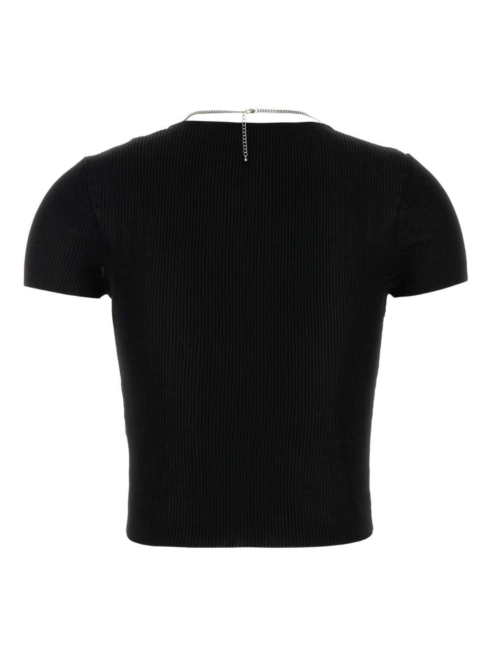chain-embellished ribbed top Product Image