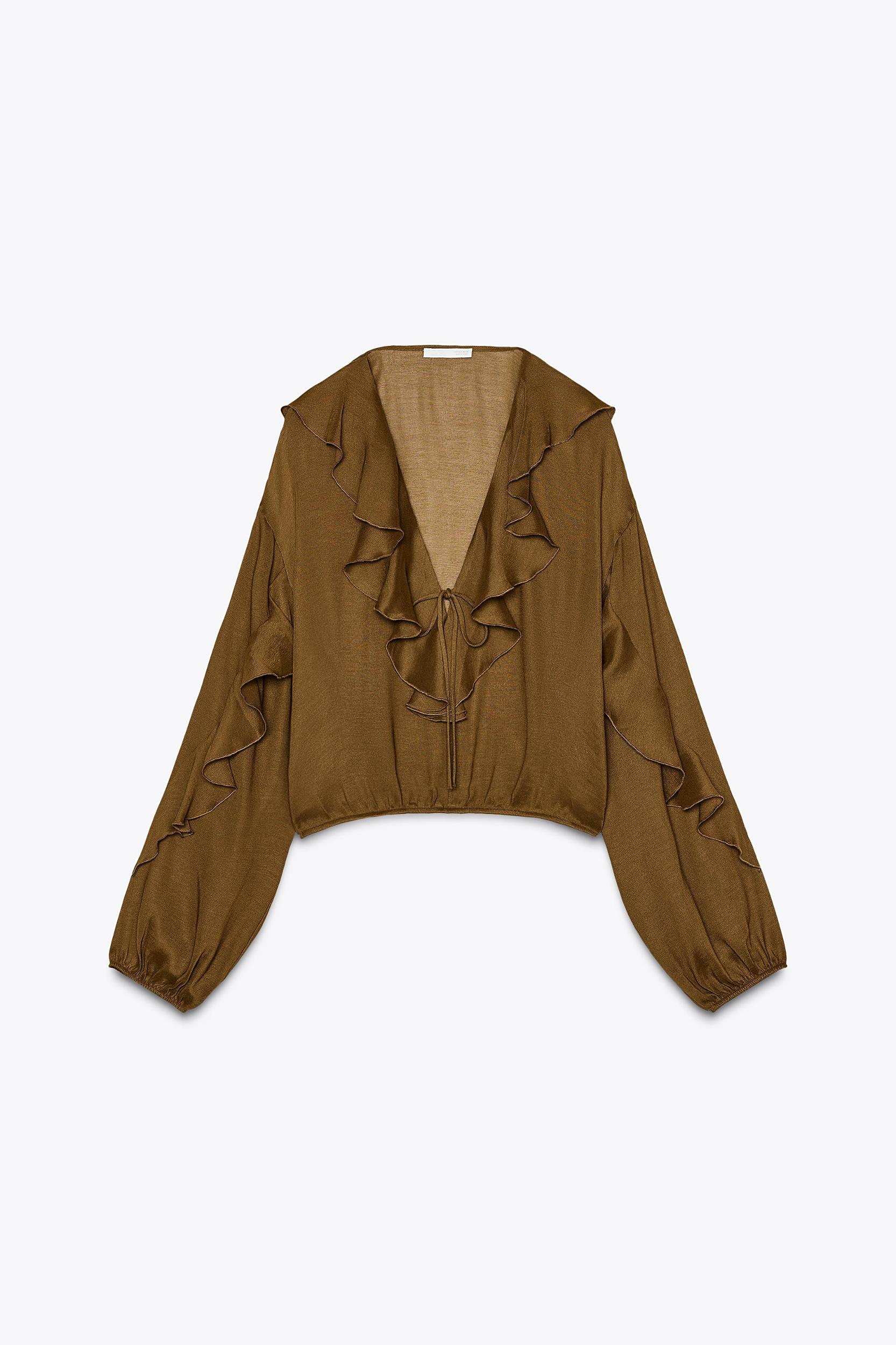 RUFFLED FLOWY BLOUSE Product Image