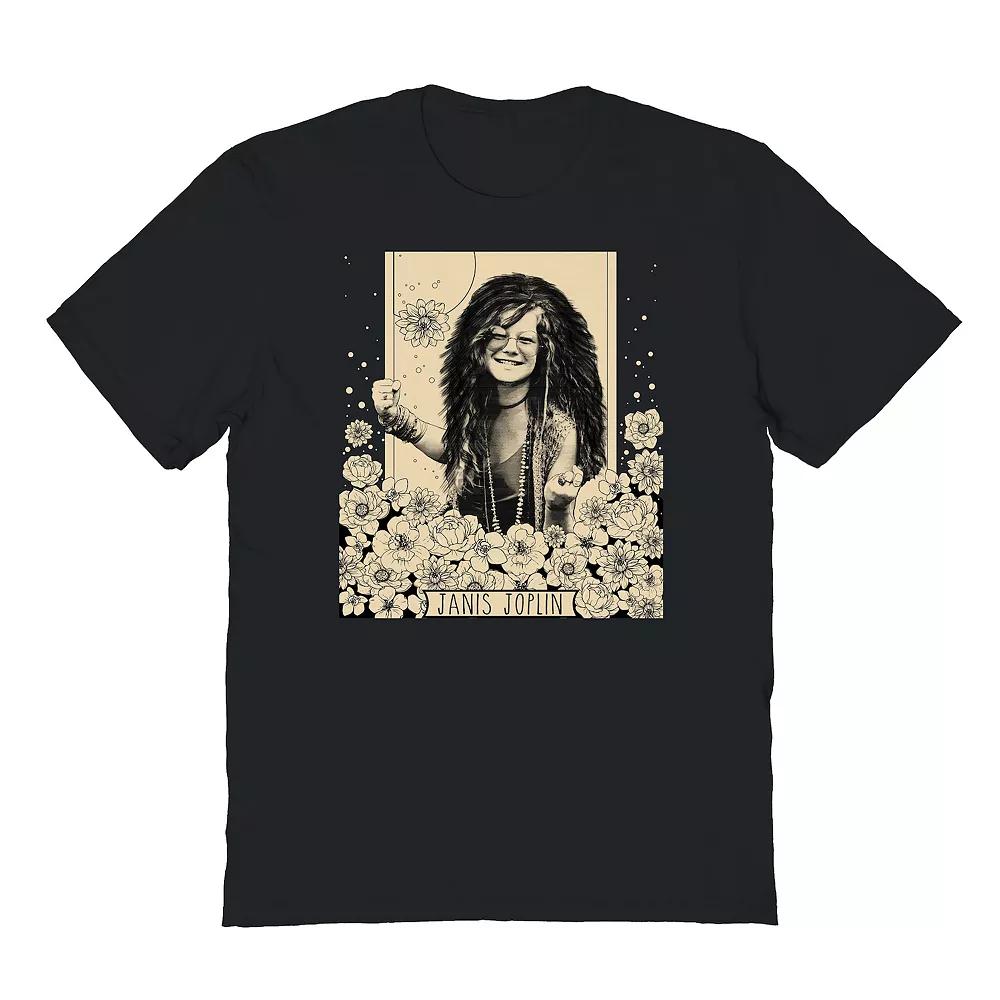 Men's Janis Flowers Graphic Tee, Size: Large, Black Product Image