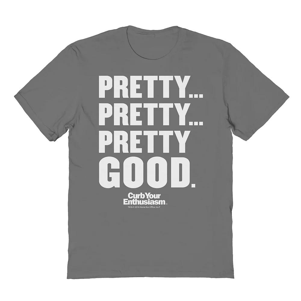 Men's Pretty Pretty Pretty Good White Curb Your Enthusiasm Graphic Tee, Size: Large, Grey Product Image