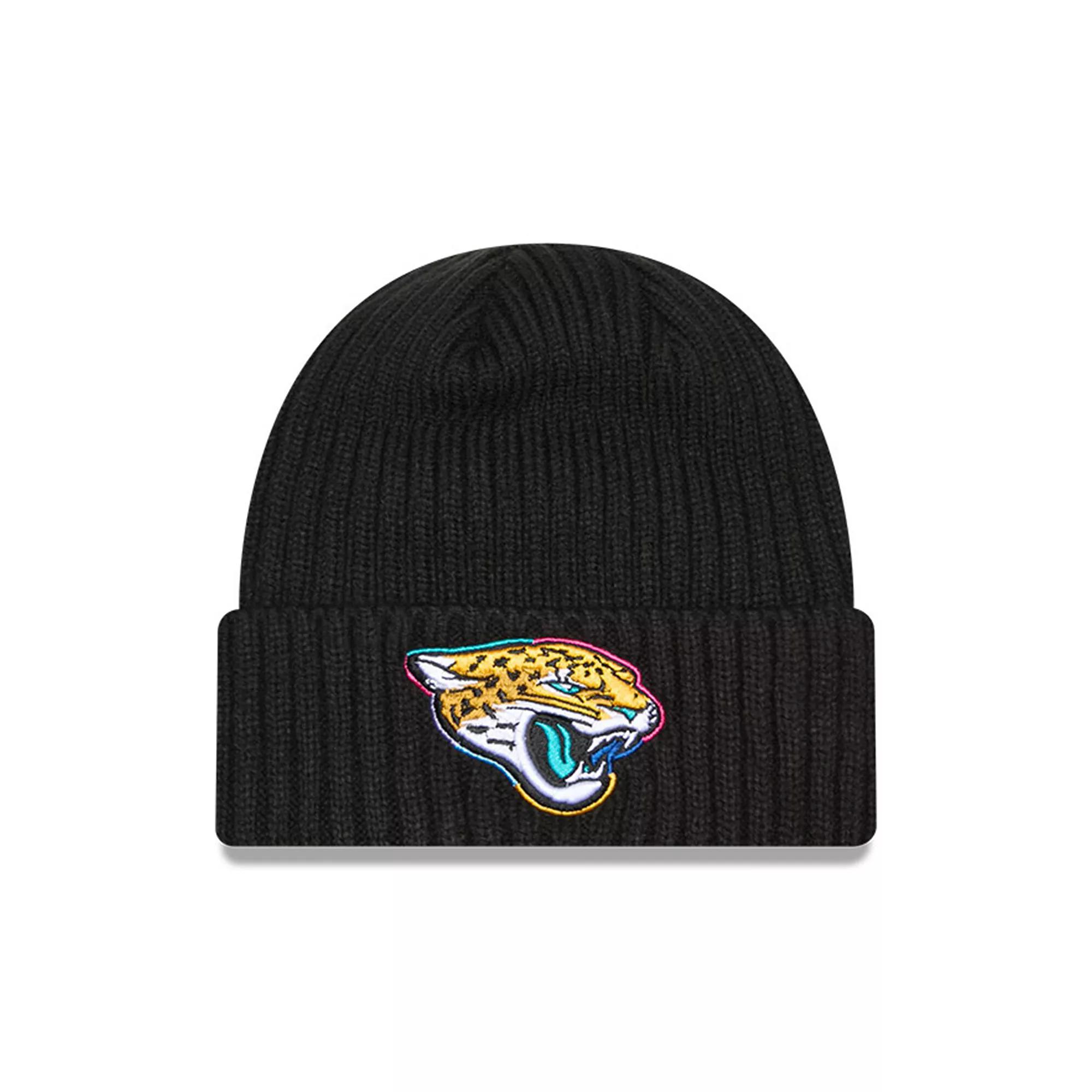 Men's New Era Black Jacksonville Jaguars 2024 NFL Crucial Catch Cuffed Knit Hat Product Image