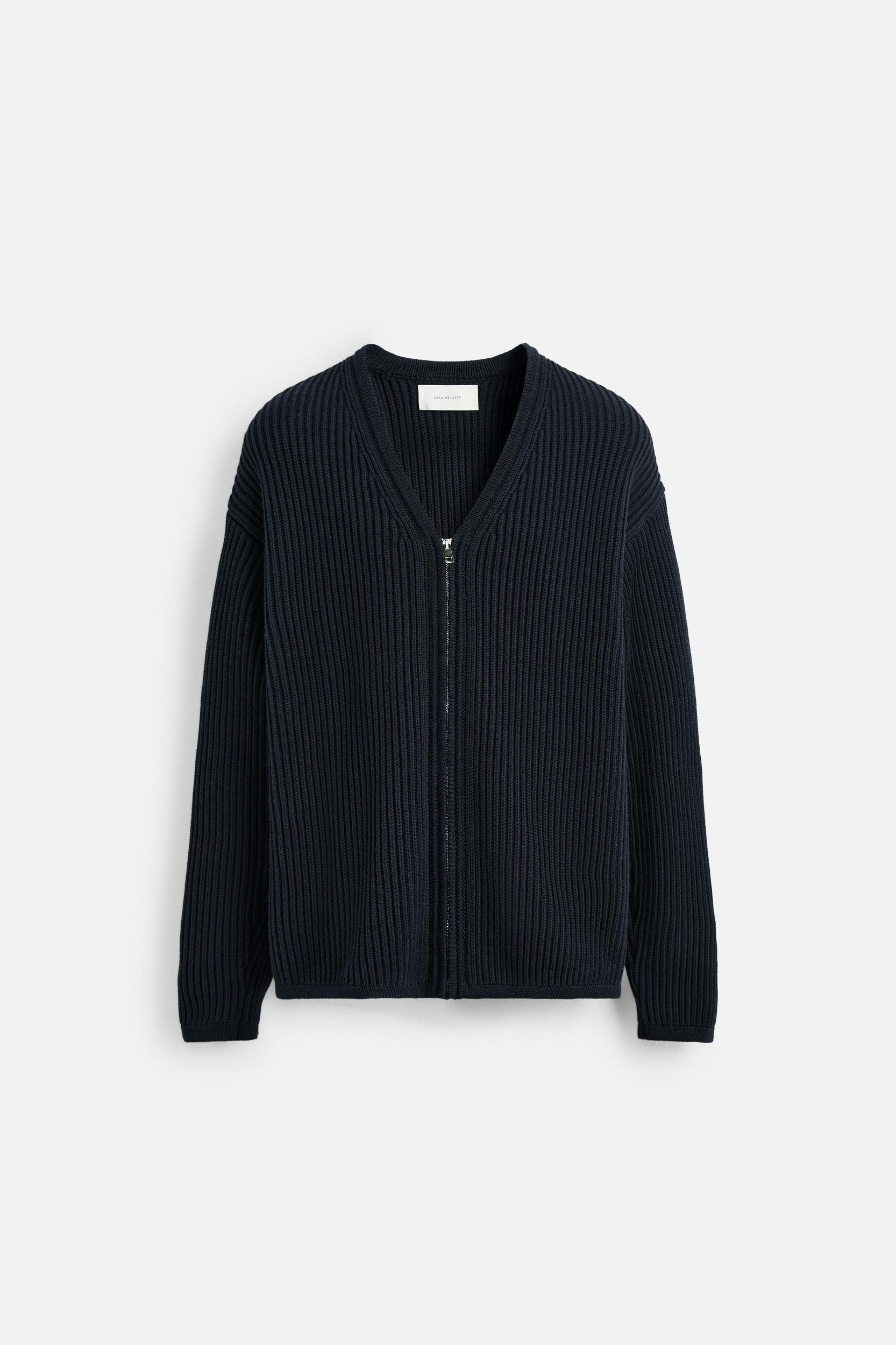 TEXTURED ZIP CARDIGAN Product Image