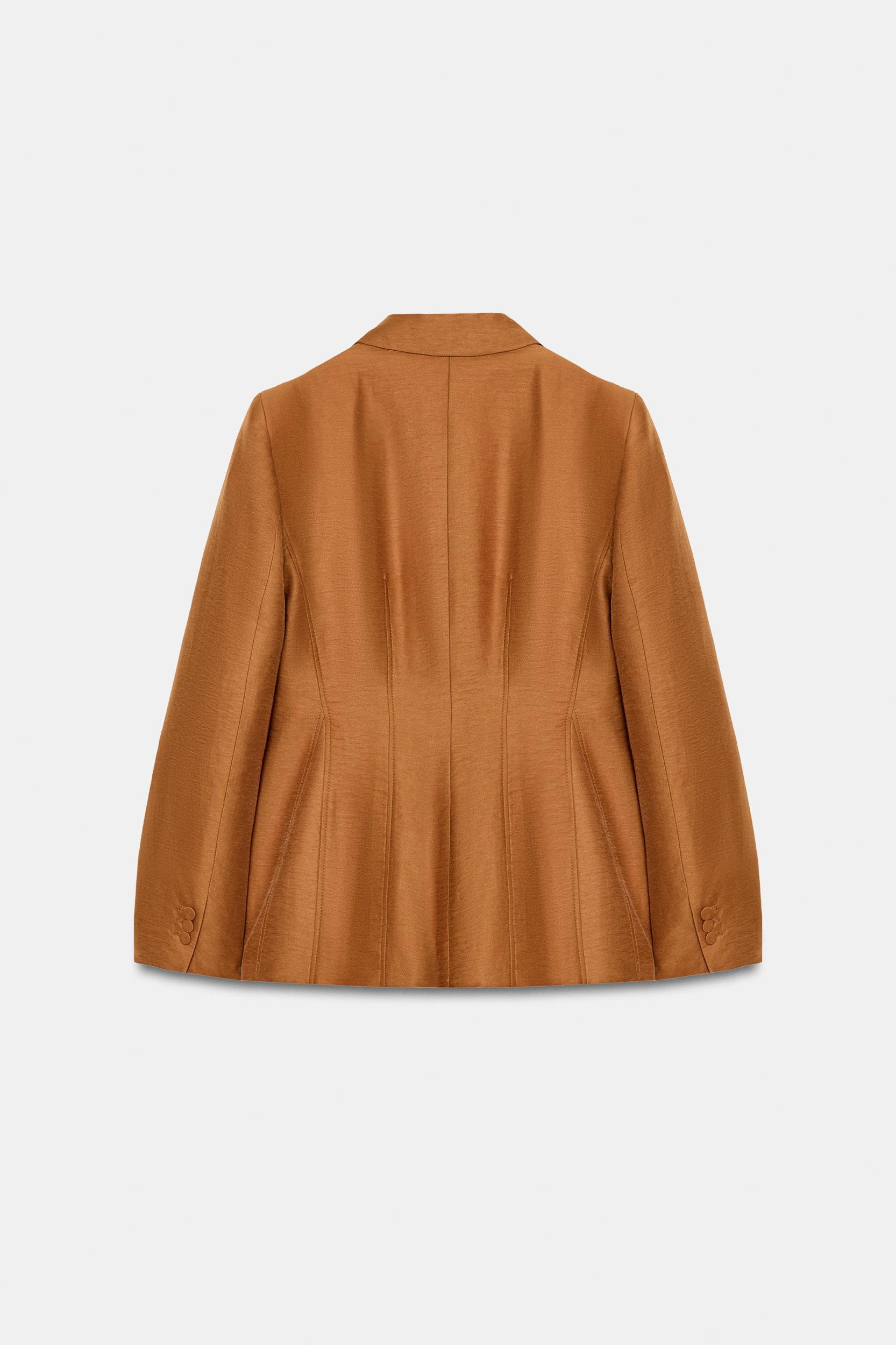 LINEN BLAZER WITH COVERED BUTTONS Product Image