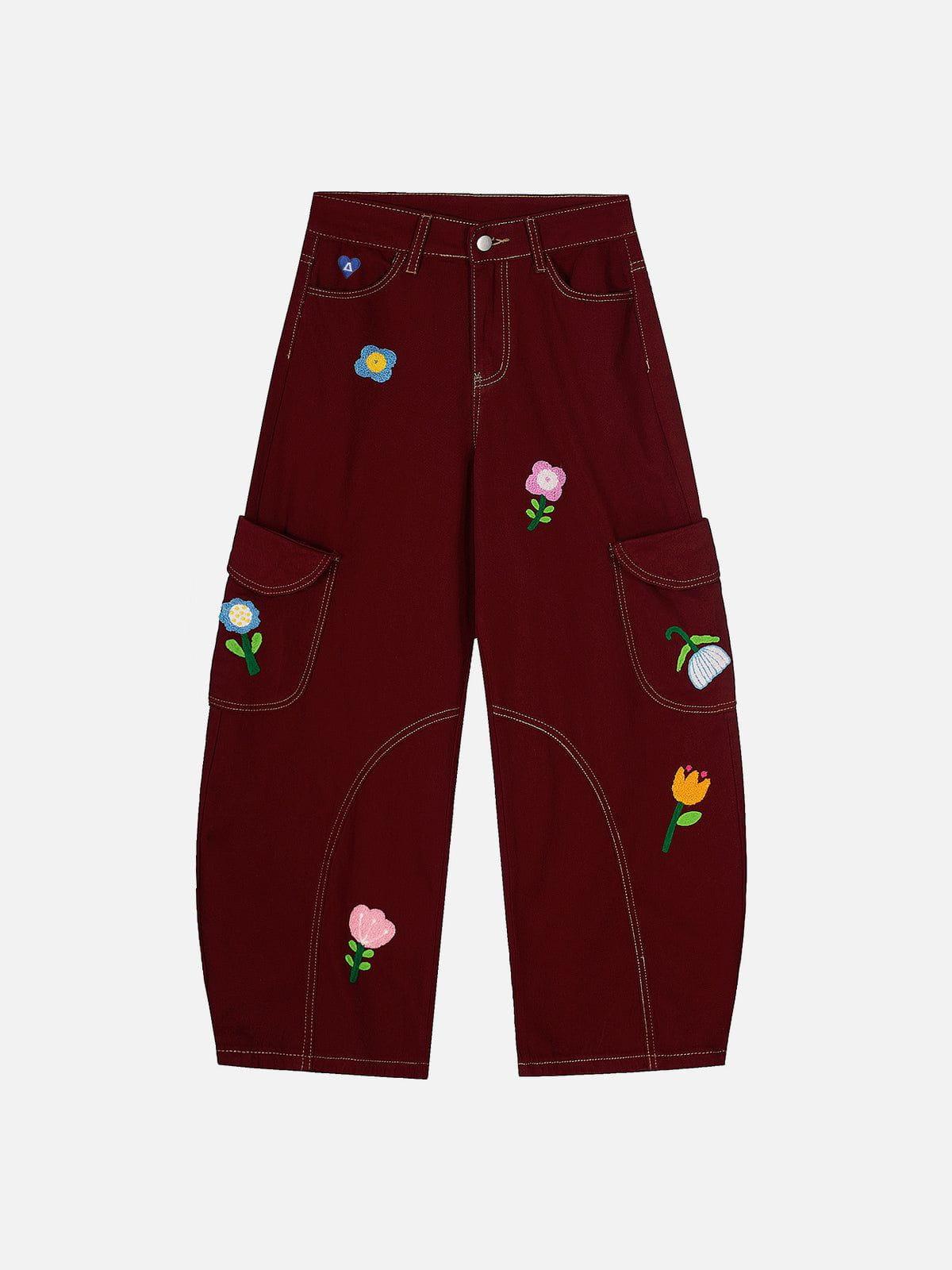 Aelfric Eden Crochet Flower Baggy Barrel Pants Product Image