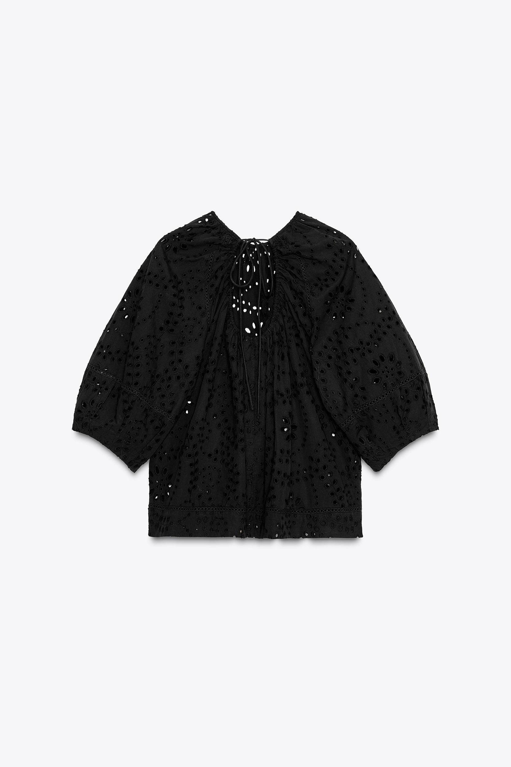 ZW COLLECTION EMBROIDERED EYELET BLOUSE Product Image