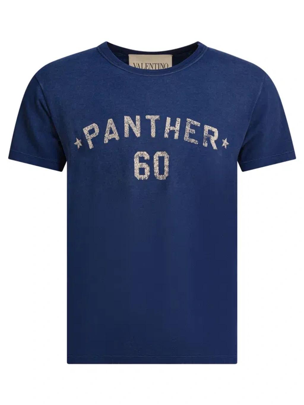 VALENTINO Garavani Navy Cotton T-shirt In Blue Product Image