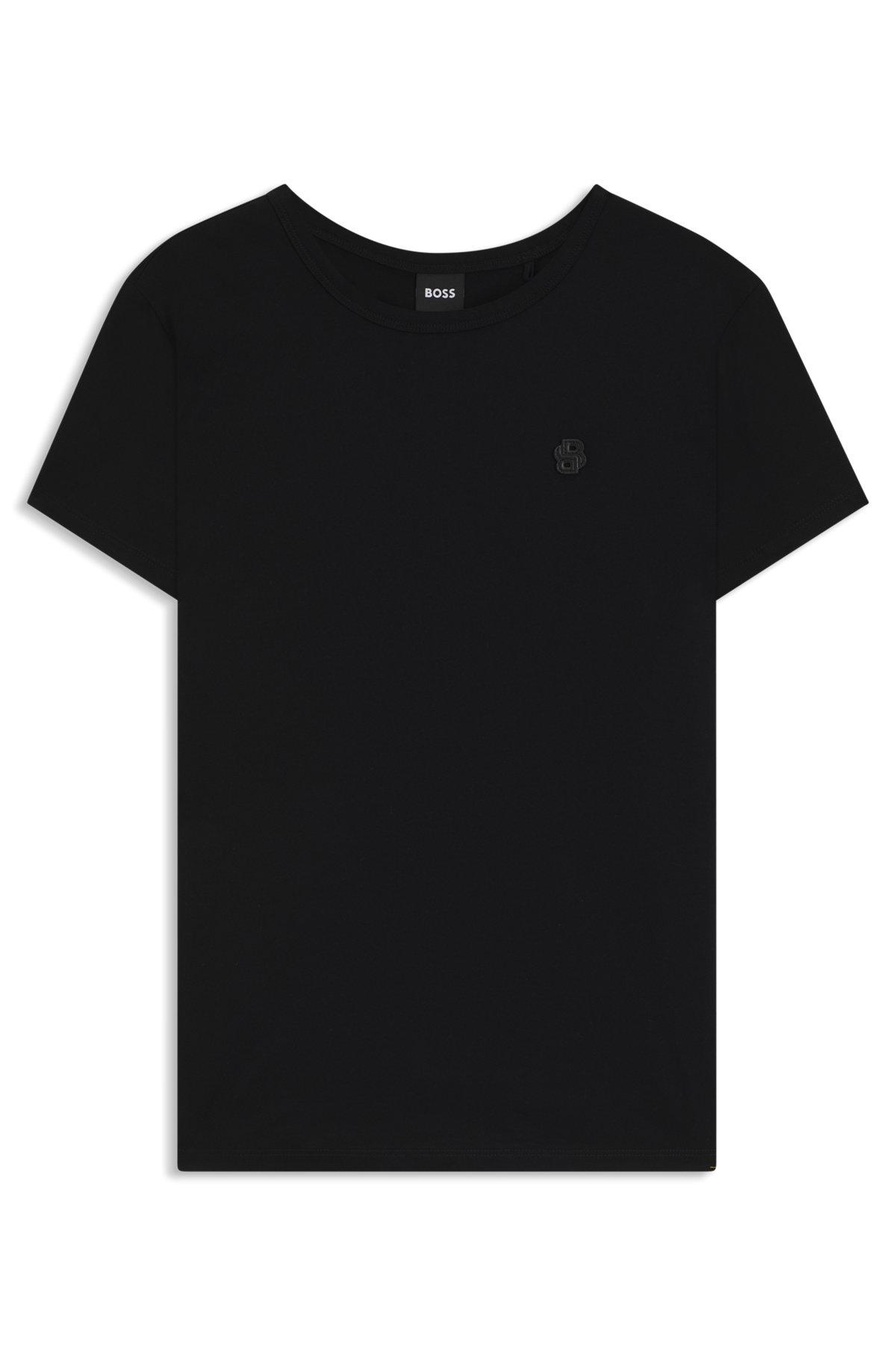 Slim-fit mercerized-cotton T-shirt with Double B monogram Product Image