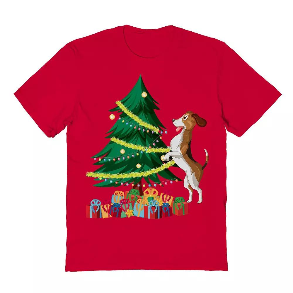 Men's Tree Dog Christmas Graphic Tee, Adult Unisex,  Product Image