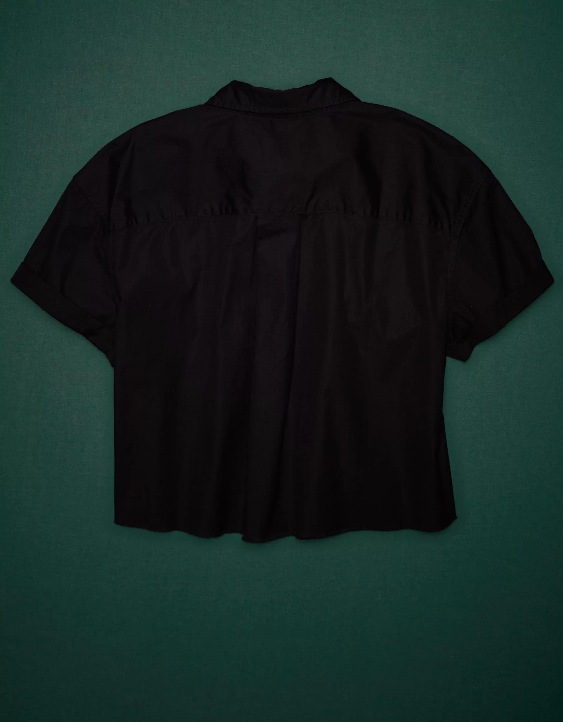 AE77 Premium Boxy Crop Poplin Shirt Product Image
