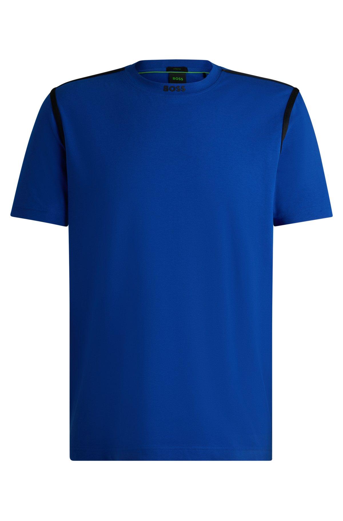 Stretch-cotton T-shirt with tape trims Product Image