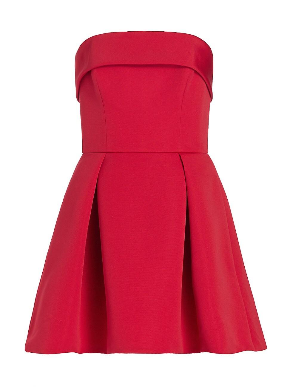 Womens Box-Pleated Faille Minidress Product Image