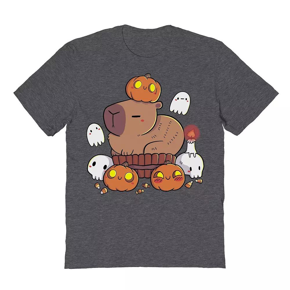 Men's Halloween Capy Halloween Graphic Tee, Size: Small, Dark Grey Product Image