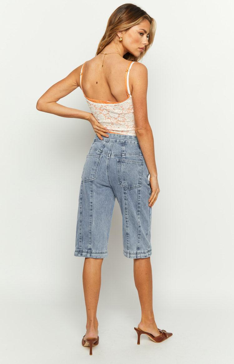 The Phoebe Mid Wash Denim Jeans to Jorts Baby Product Image