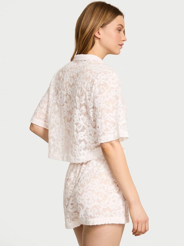 Luxe Soft Lace Cropped Short Pajama Set Product Image