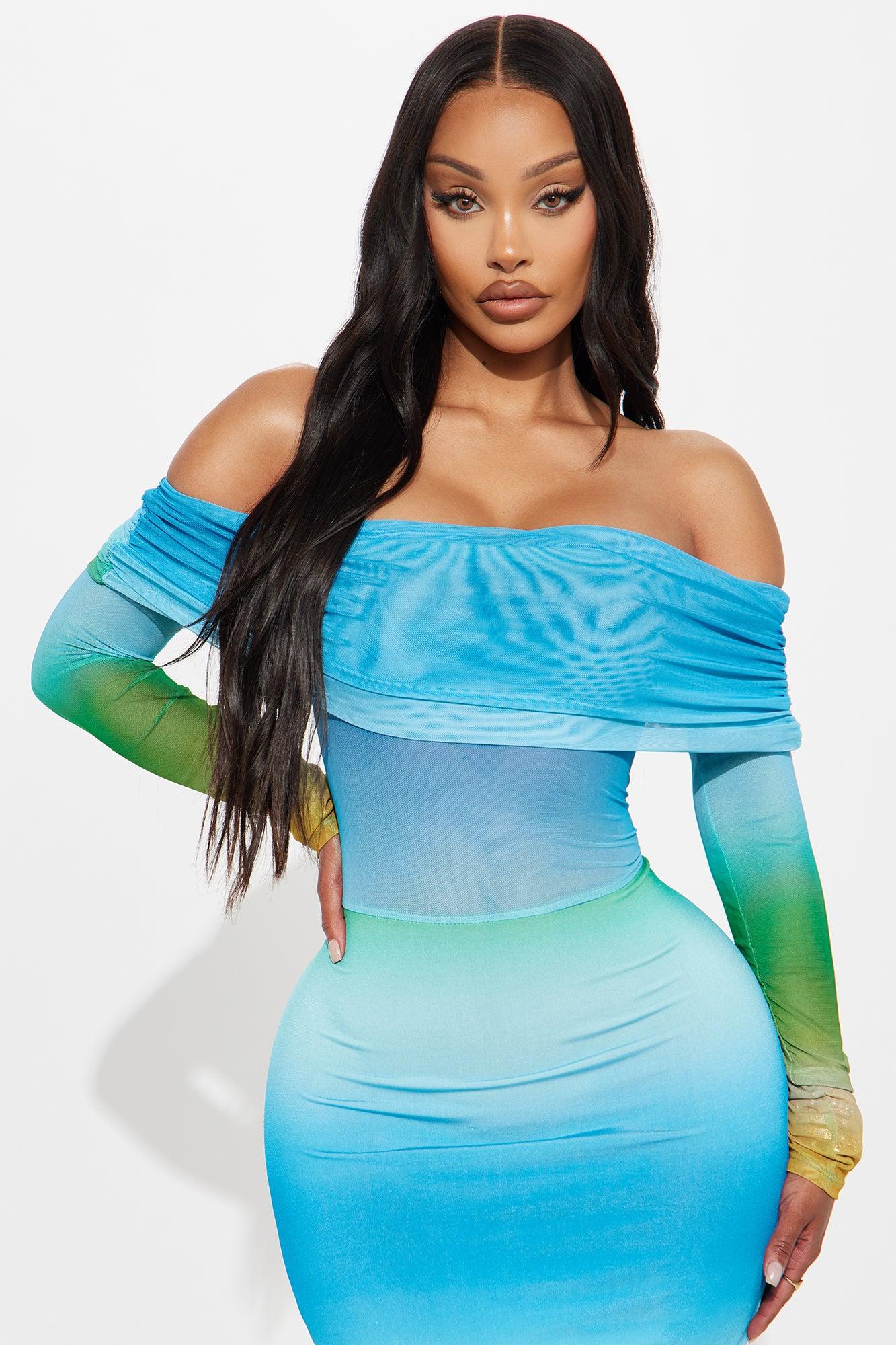 Sunset Walks Ombre Maxi Dress - Blue/combo Female Product Image