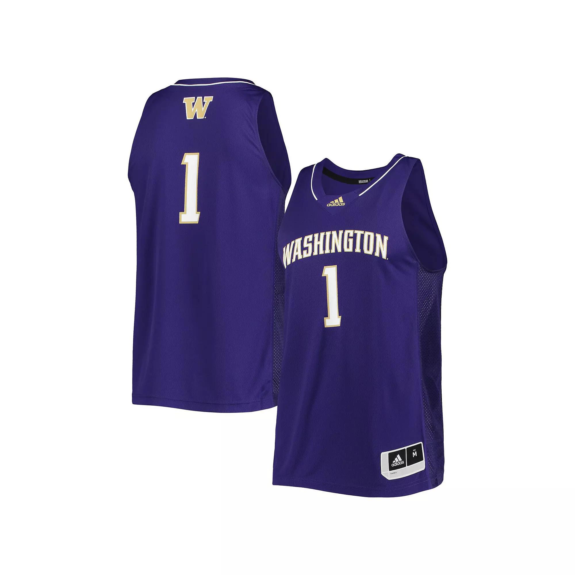 Men's adidas #1 Purple Washington Huskies Team Swingman Basketball Jersey,  Product Image