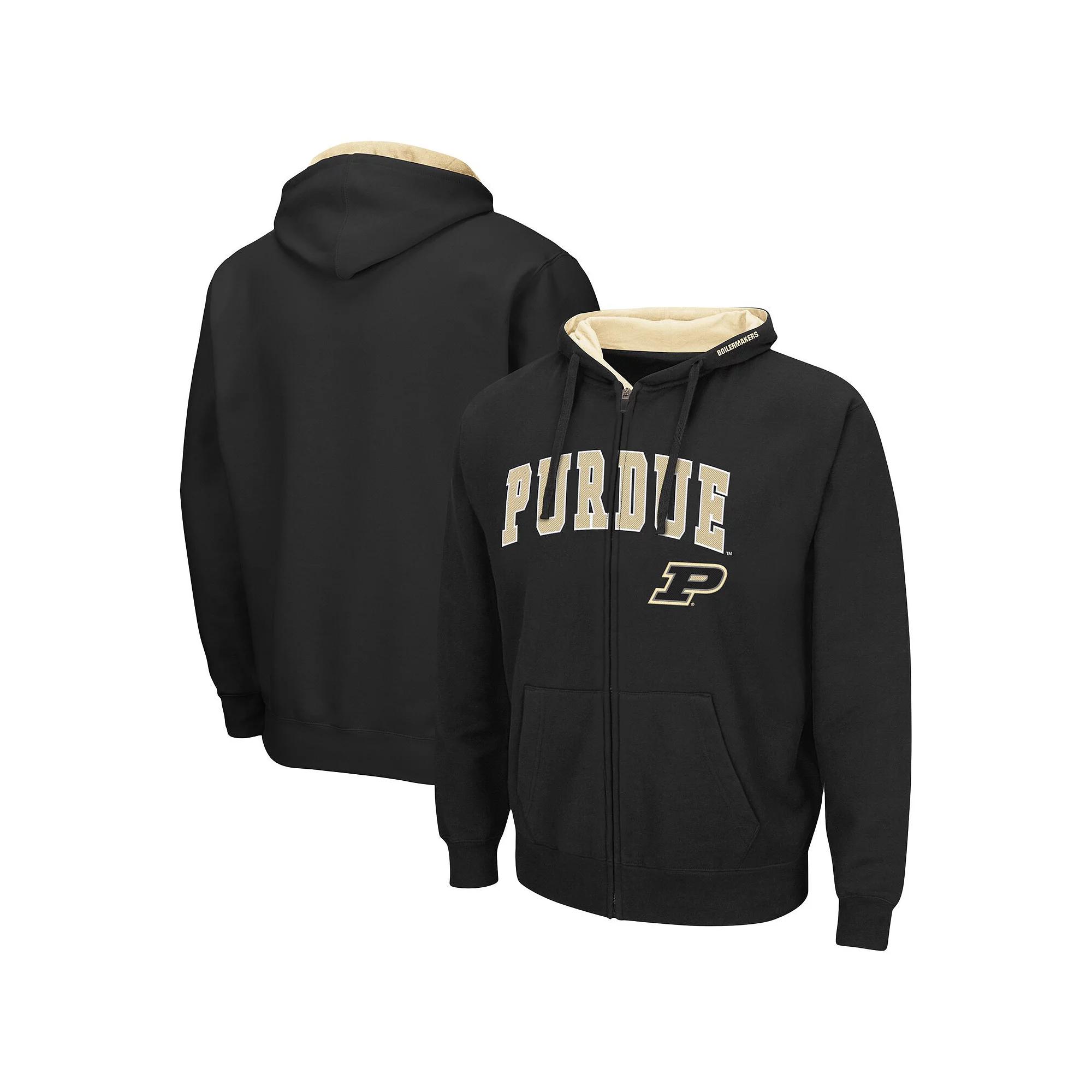 Men's Colosseum Black Purdue Boilermakers Arch & Logo 3.0 Full-Zip Hoodie,  Product Image