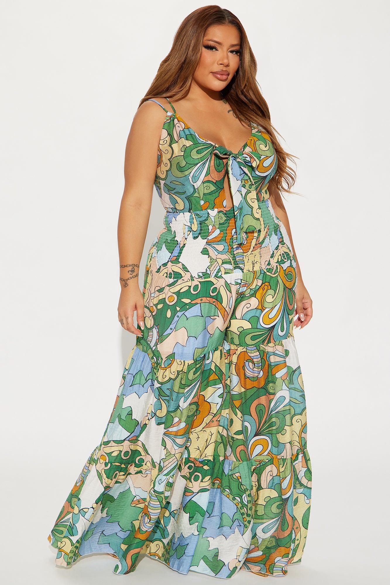 Kamiyah Printed Jumpsuit - Green/combo Product Image