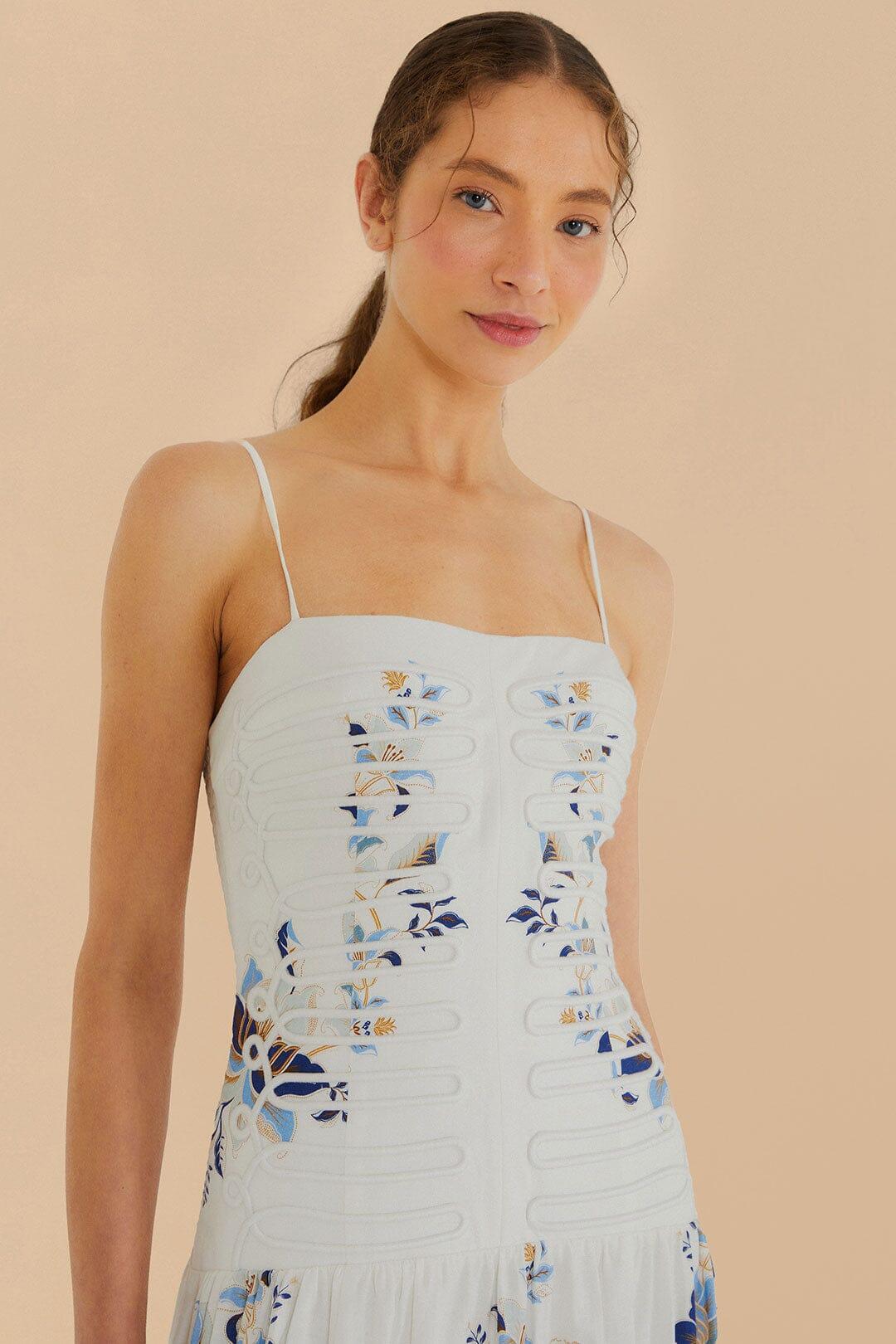 Off-White Mystic Blue Lotus Dreamscape LENZING™ ECOVERO™ Euroflax™ Midi Dress Product Image