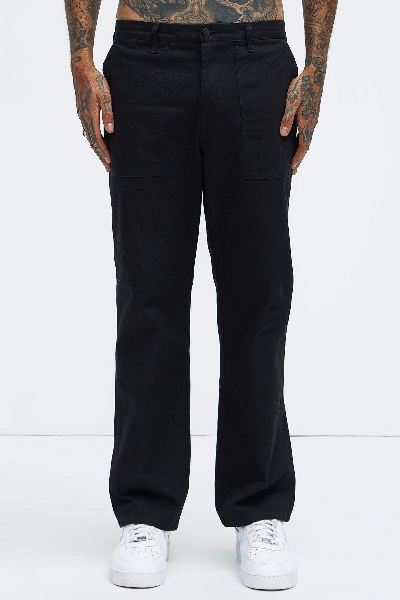 Berry Fatigue Straight Pants - Black Product Image