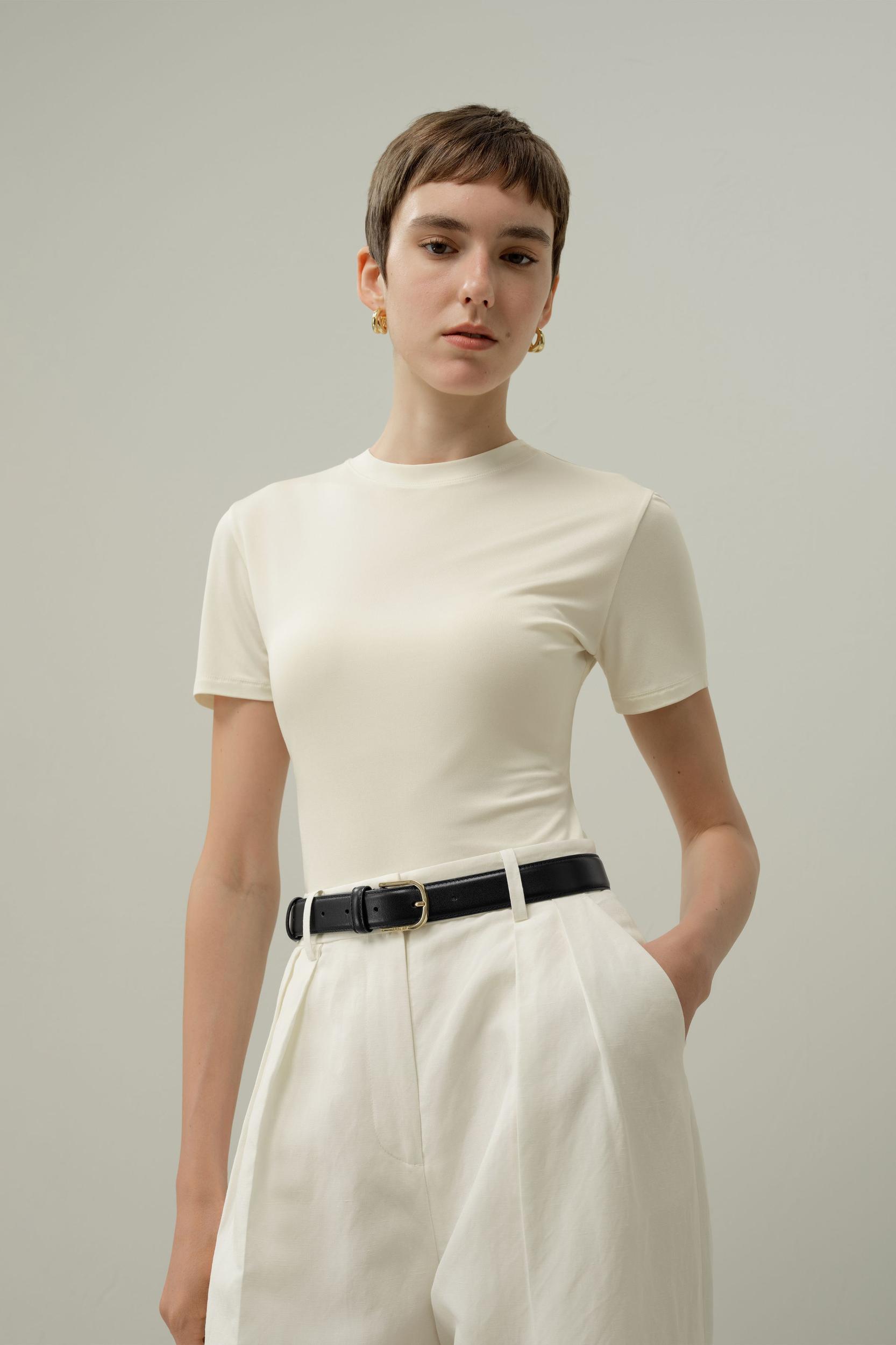 Gold Buckle Leather Belt Product Image