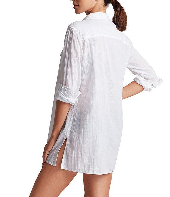 Lauren Ralph Lauren Organic Cotton Classic Camp Swim Cover-Up Shirt Product Image
