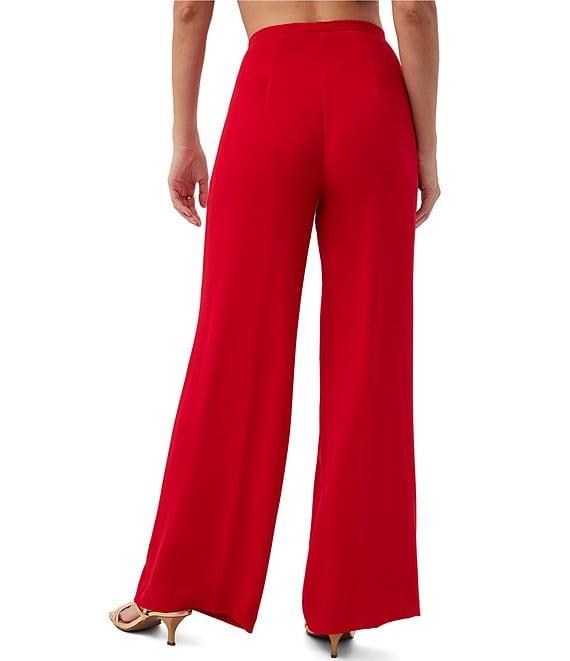 Trina Turk Tavia Double Georgette Flat Front Wide Leg Pant Product Image