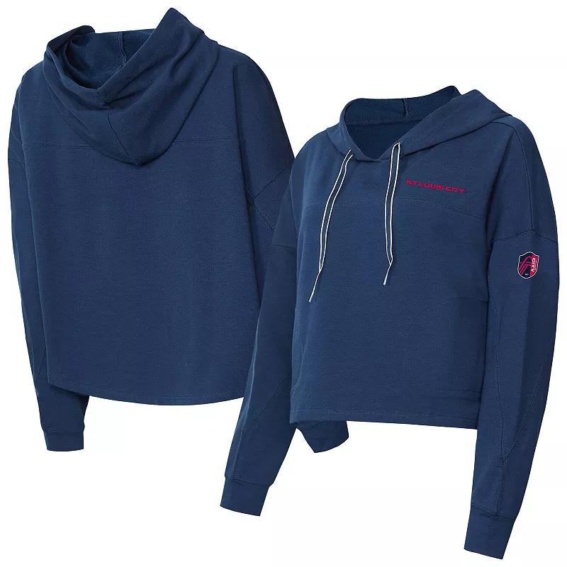 Women's Concepts Sport Navy St. Louis City SC Elevation Tri-Blend Long Sleeve Pullover Hoodie,  Product Image