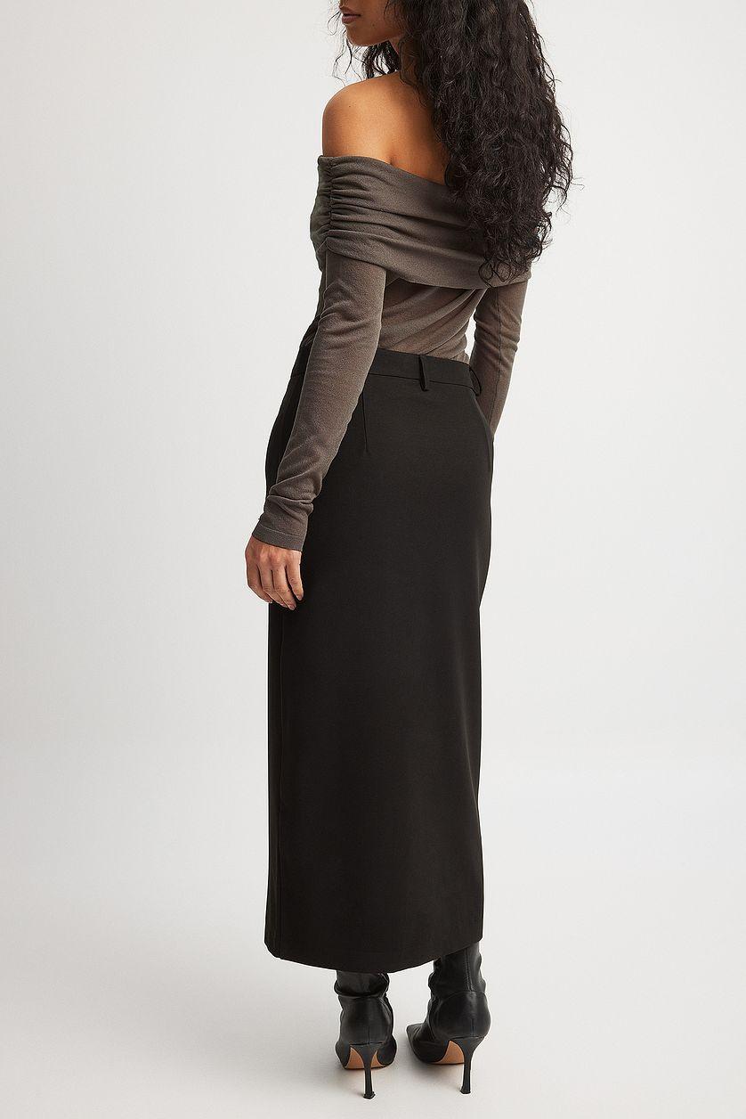 Pencil Front Slit Midi Skirt Product Image