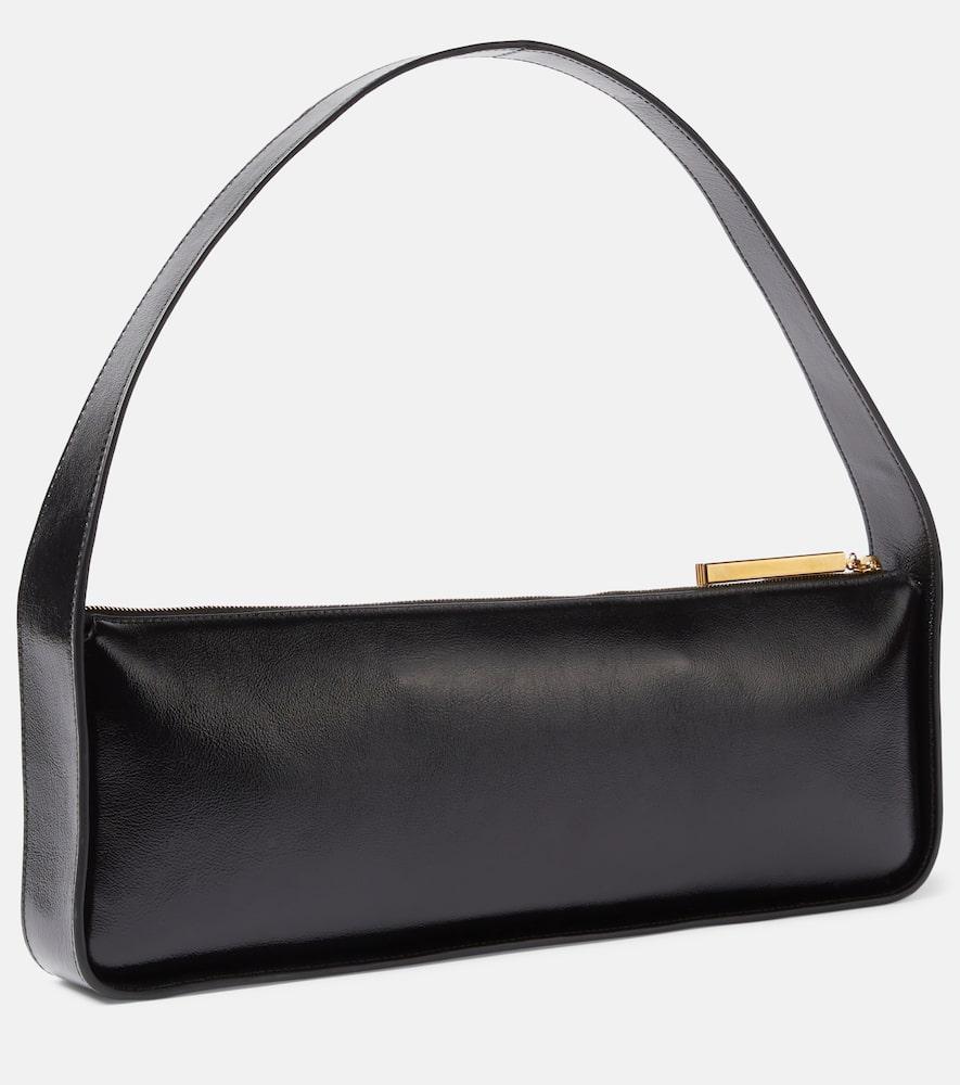 KHAITE Lori Crackle Patent Leather Shoulder Bag In Black Product Image