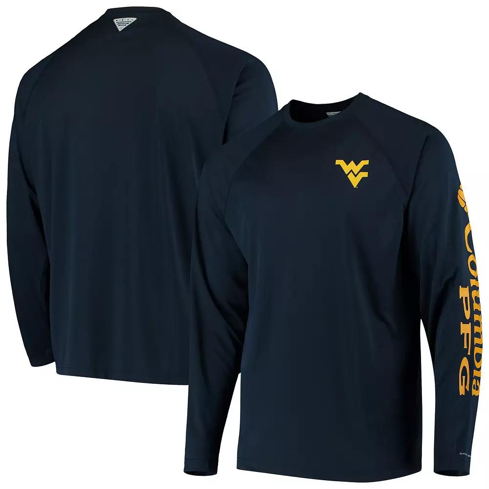 Columbia Mens Collegiate PFG Terminal Tackle Long Sleeve Shirt - West Virginia- Product Image