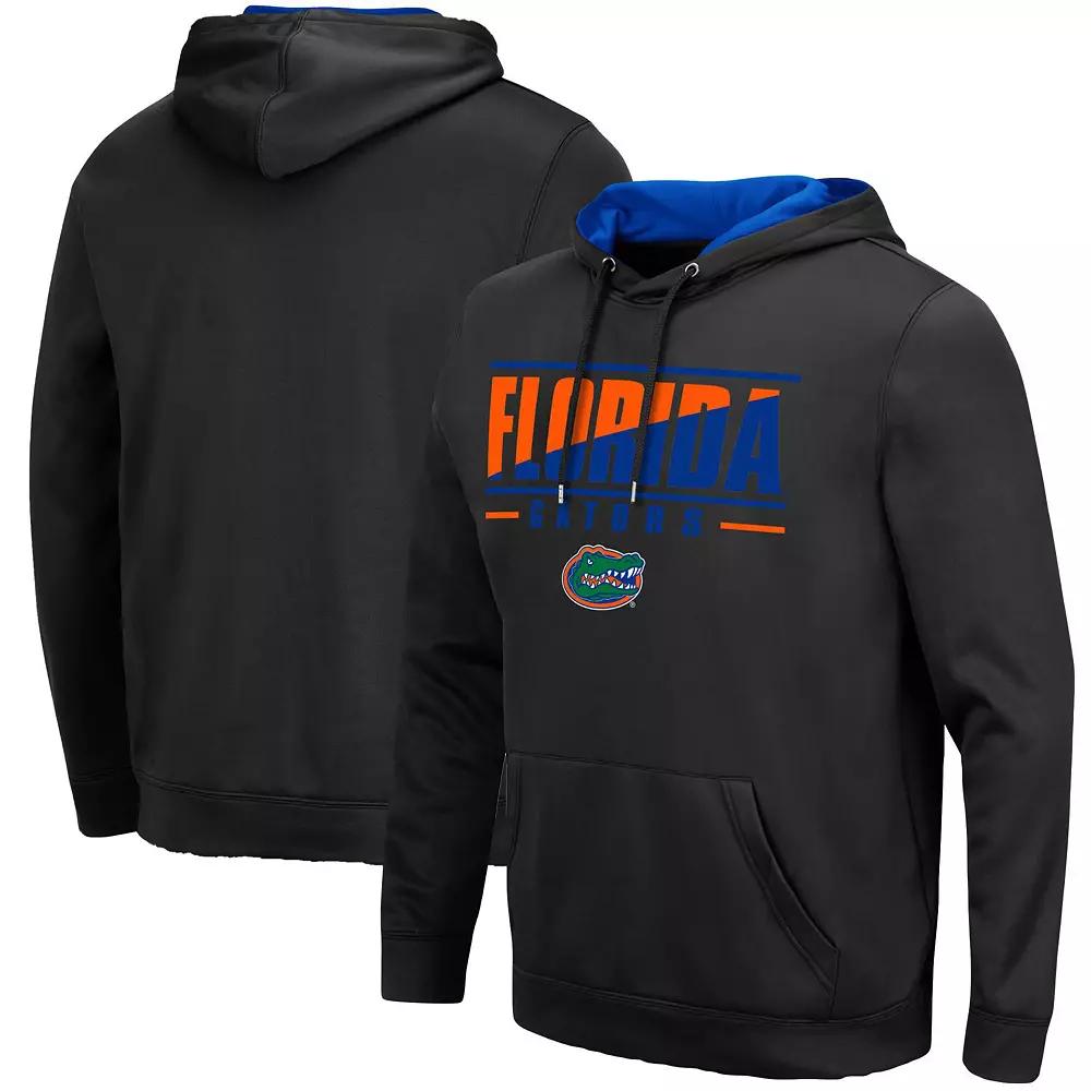 Men's Colosseum Black Florida Gators Slash Stack 2.0 Pullover Hoodie,  Product Image