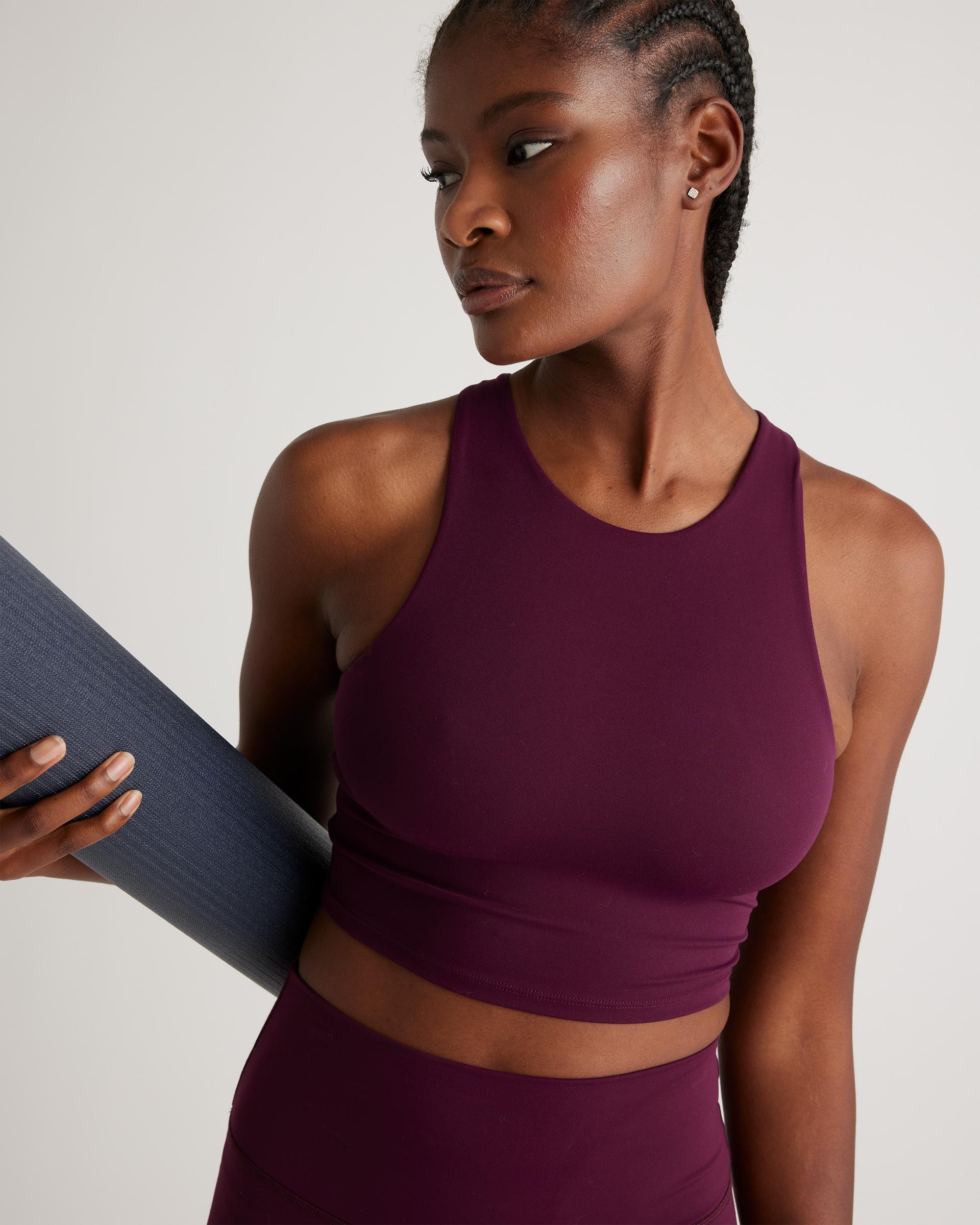 Quince | Women's Ultra-Form High-Neck Cropped Tank Top Nylon/Spandex Product Image