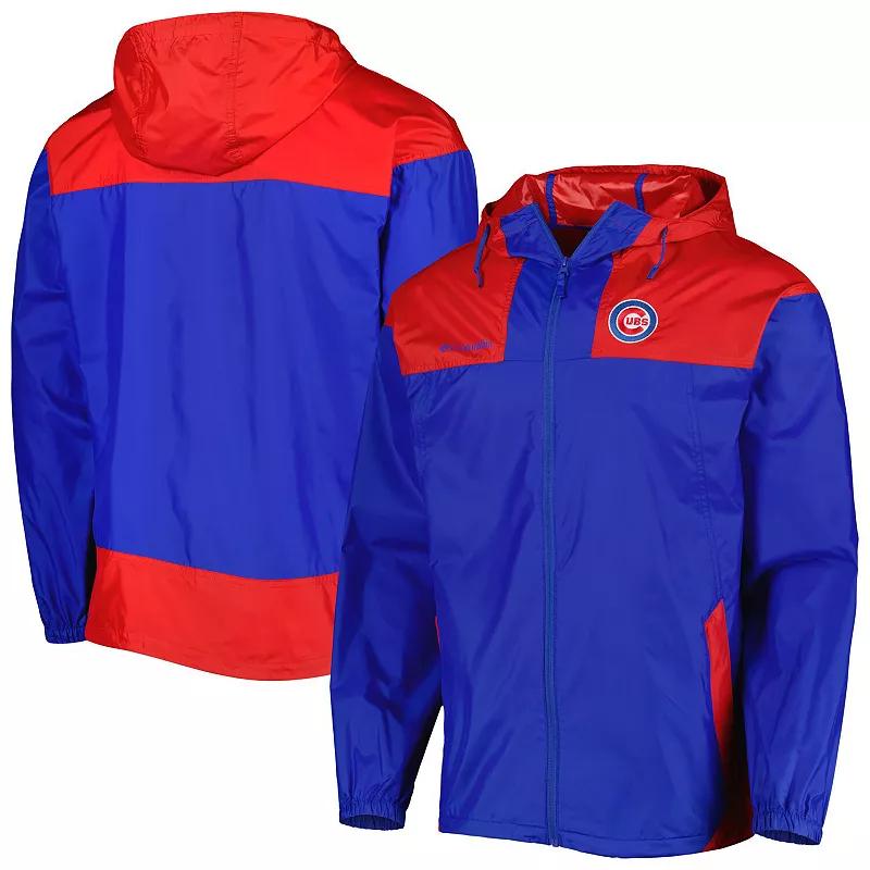 Men's Columbia Royal/Red Chicago Cubs Omni-Shade Flash Forward Challenger Full-Zip Windbreaker Jacket,  Product Image