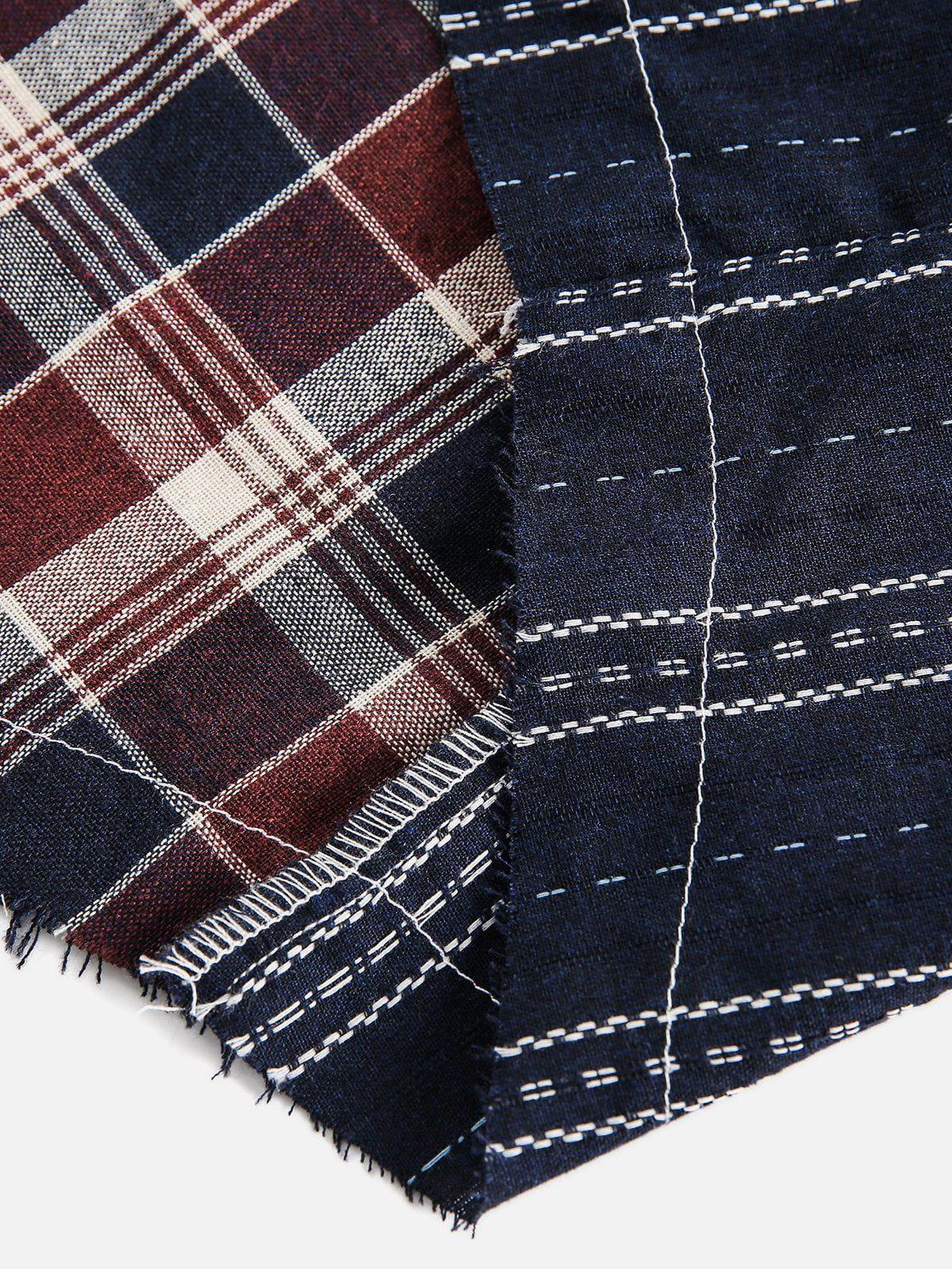 Aelfric Eden Multi-Color Patchwork Long Sleeve Shirt Product Image