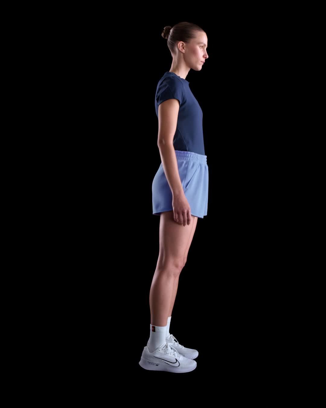 Nike Womens Court Heritage Mid-Rise Fleece Tennis Shorts | HJ8990-494 Product Image