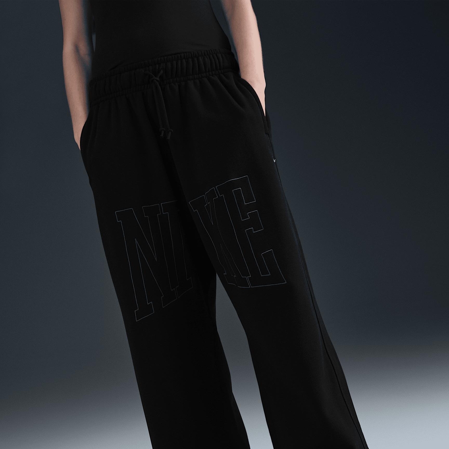 Womens Nike Sportswear Mid-Rise Oversized Open-Hem French Terry Pants | HQ5883-010 Product Image