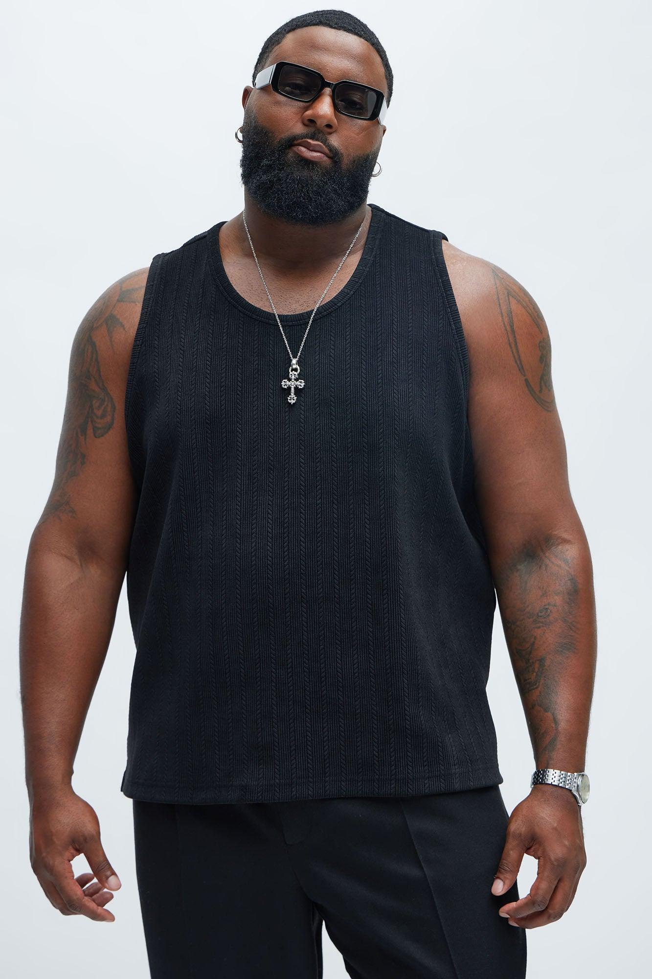 Cefalo Sweater Textured Relaxed Tank - Black Product Image