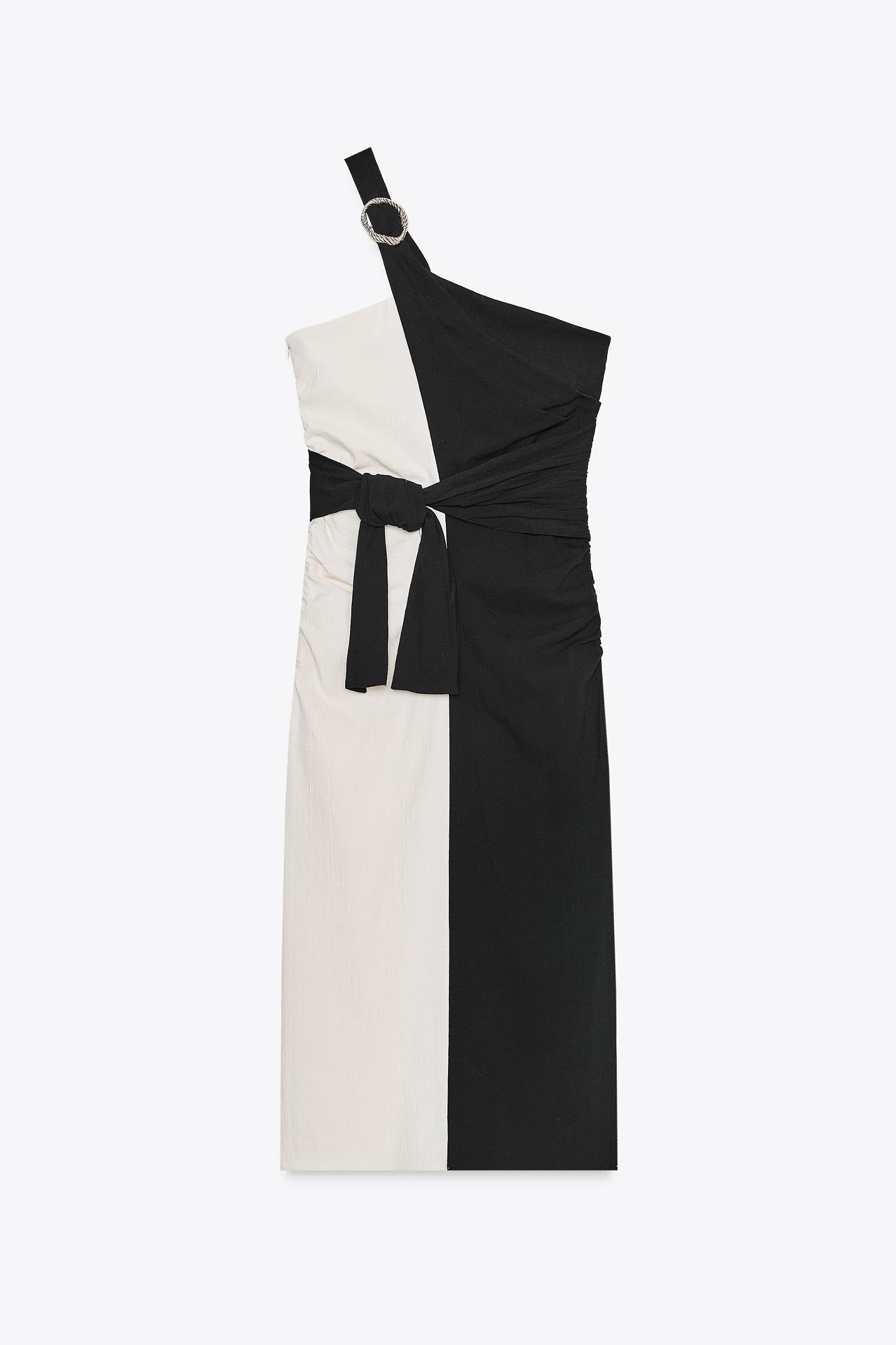 KNOTTED COMBINATION MIDI DRESS Product Image