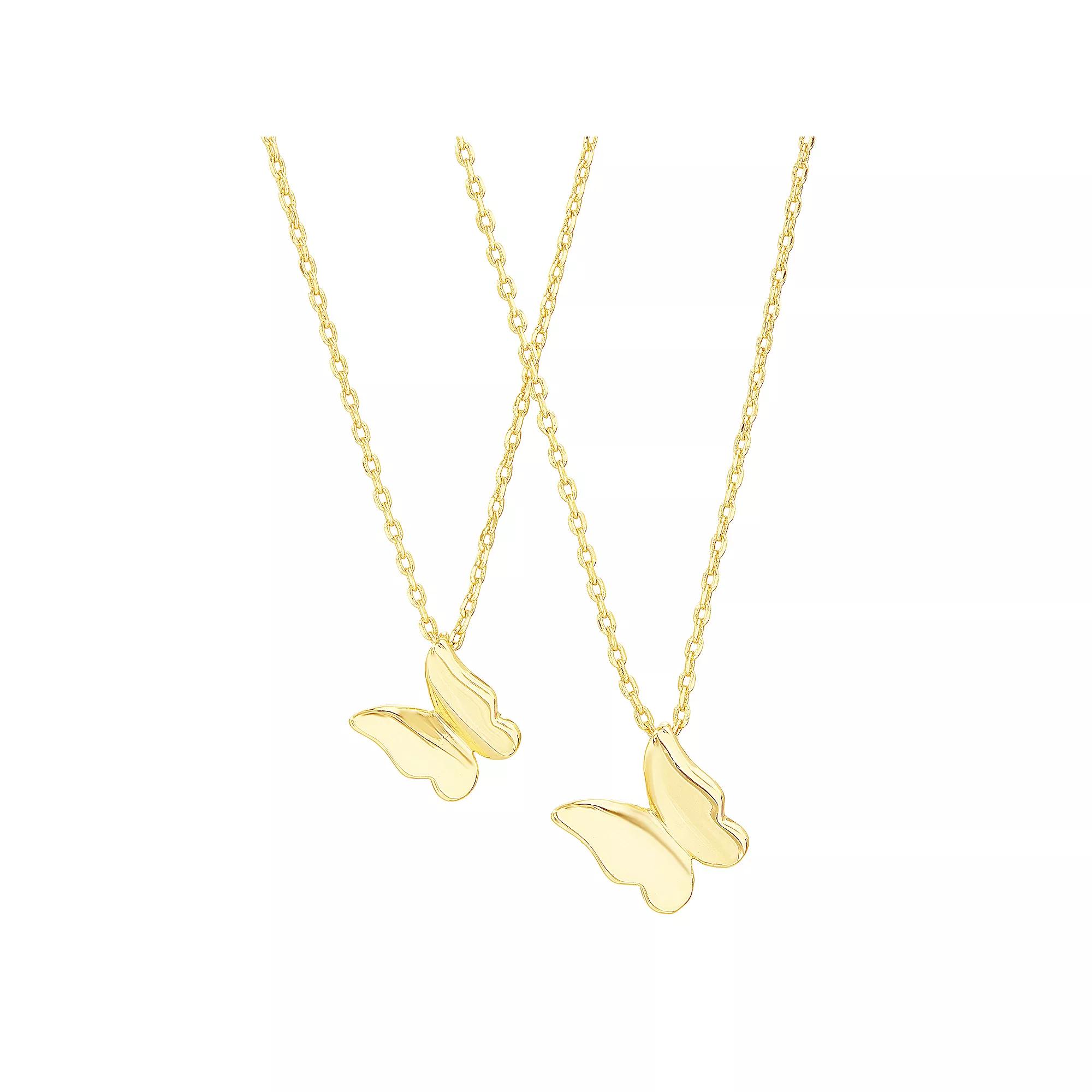 Paige Harper Gold Plated Mommy & Me 2-Piece Butterfly Necklace Set, Women's, Size: 15/18+2", Gold Tone Product Image