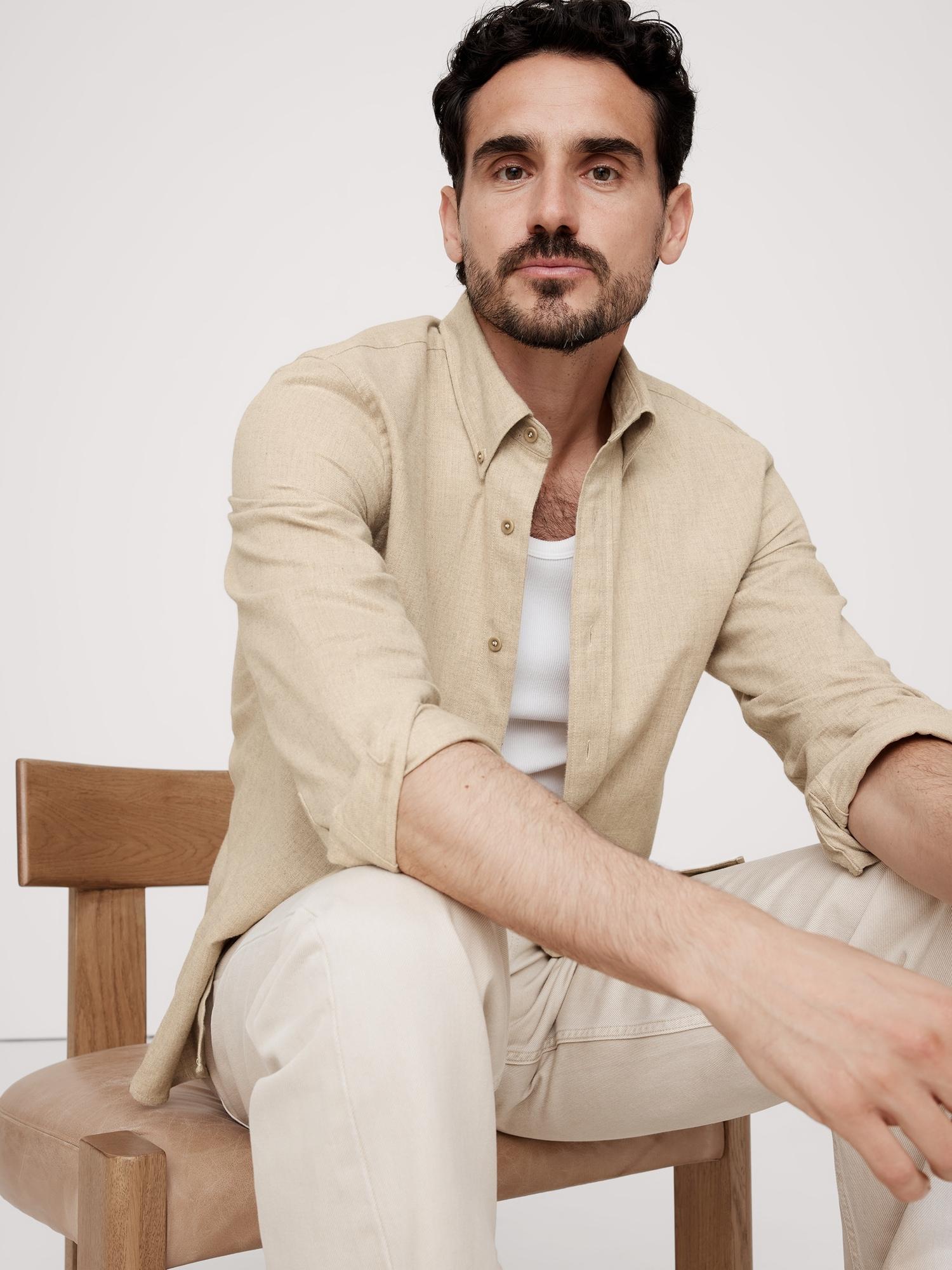 Standard-Fit Cotton Flannel Shirt Product Image