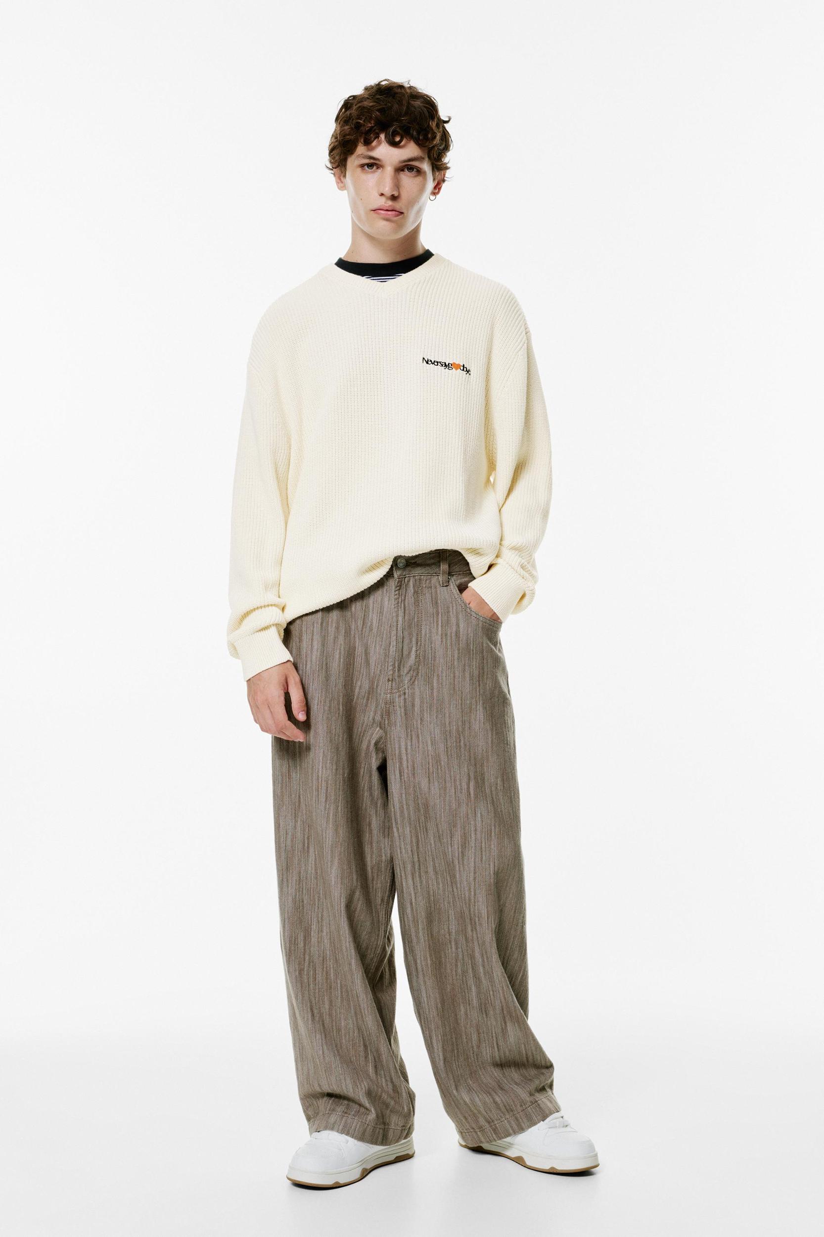 Knit jumper with embroidered text Product Image