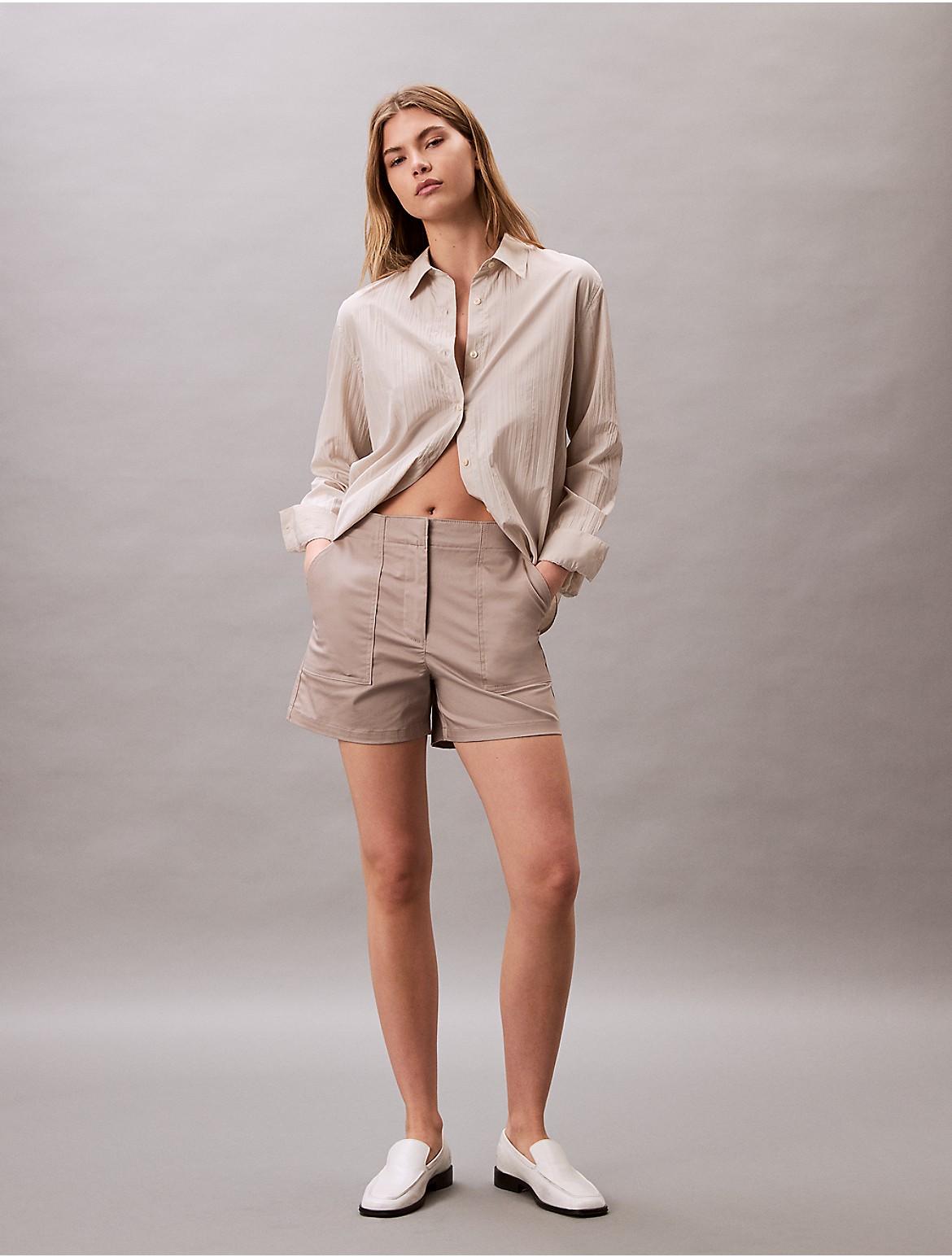 Calvin Klein Womens Cotton Sateen Short - Grey Product Image