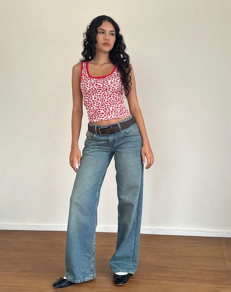 Carili Vest Top in Strawberry 2023 Print Female Product Image