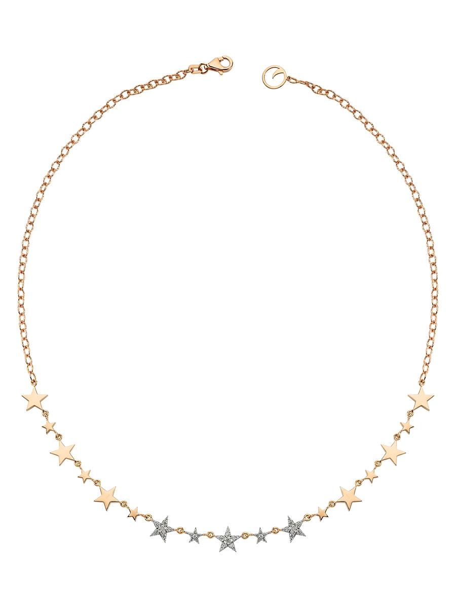 Womens Star Light Sirius 14K Rose Gold & Diamond Star Necklace Product Image