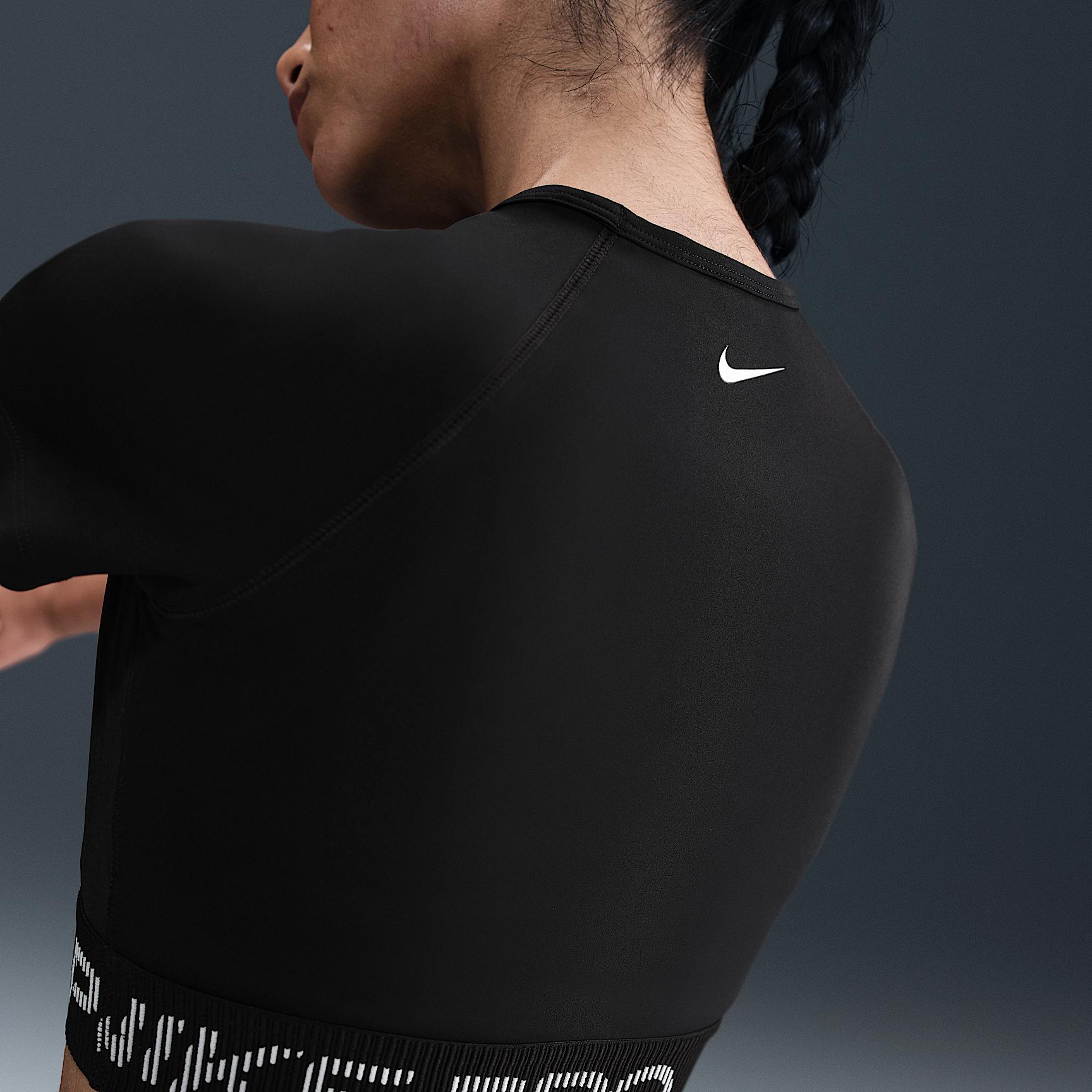 Womens Nike Pro Dri-FIT Short-Sleeve Cropped Graphic Top | HV3673-010 Product Image
