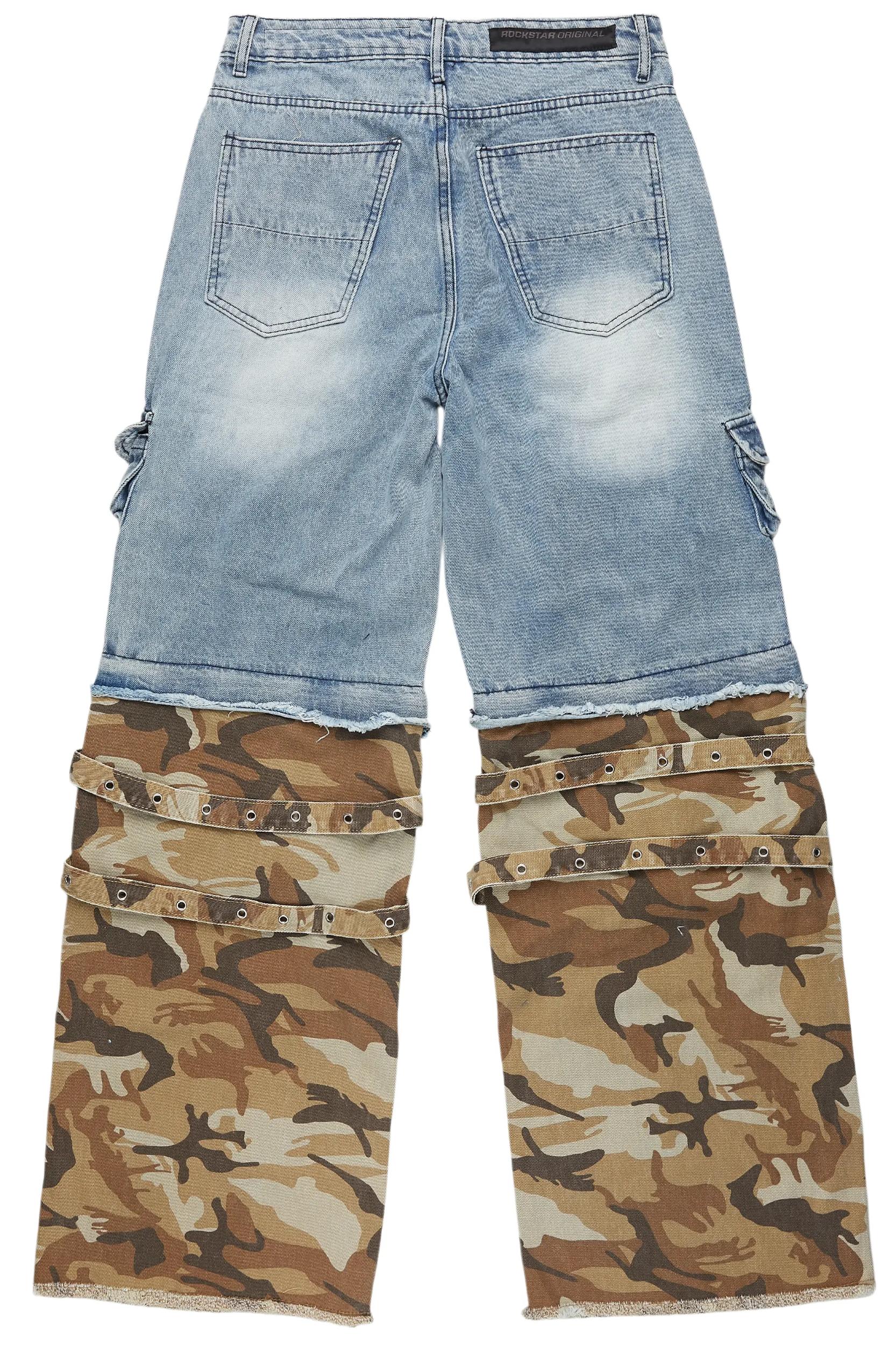 Exxus Light Blue Baggy Fit Jean Male Product Image