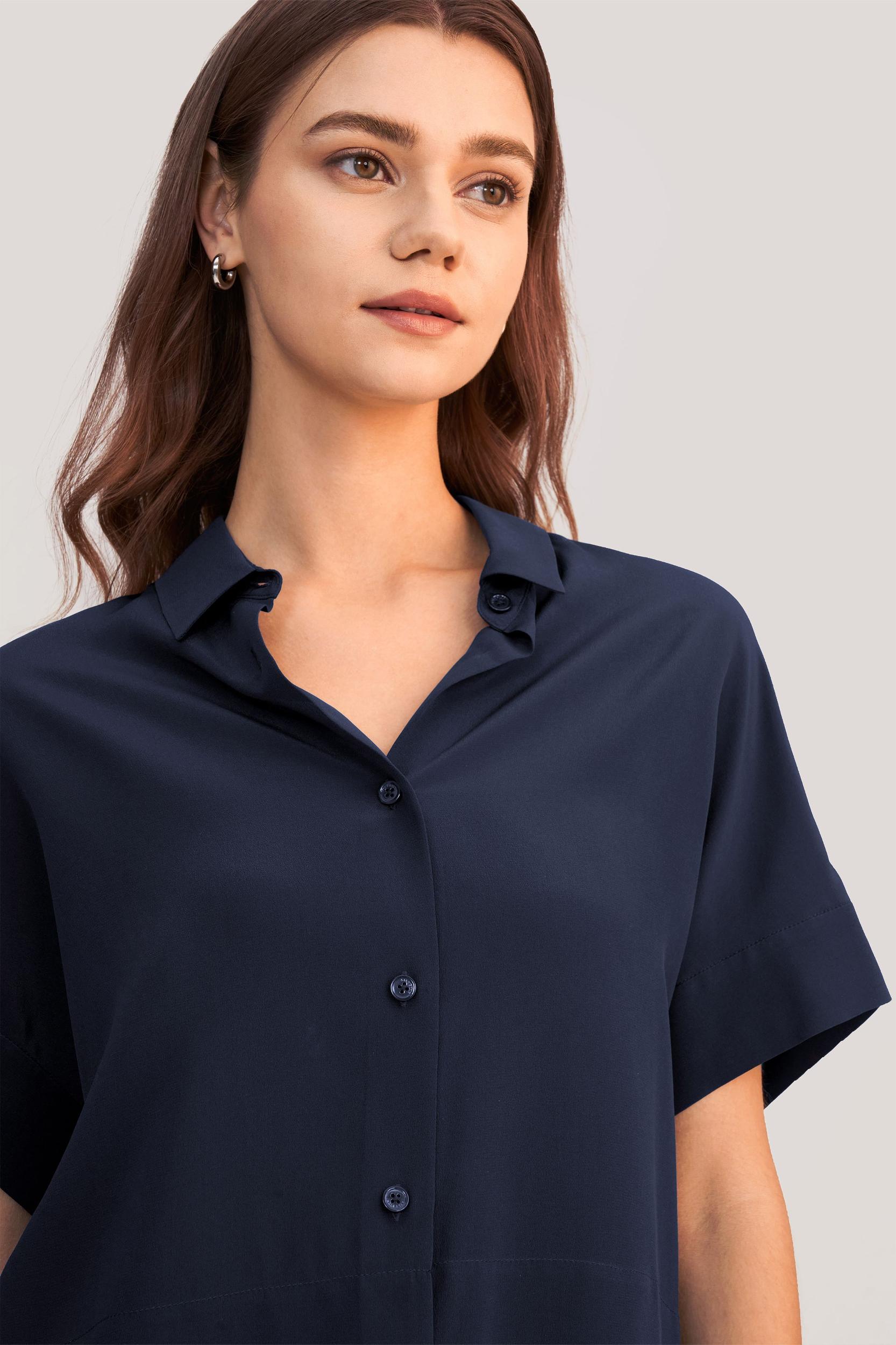 Casual Short Sleeves Loose Silk T-Shirt Product Image