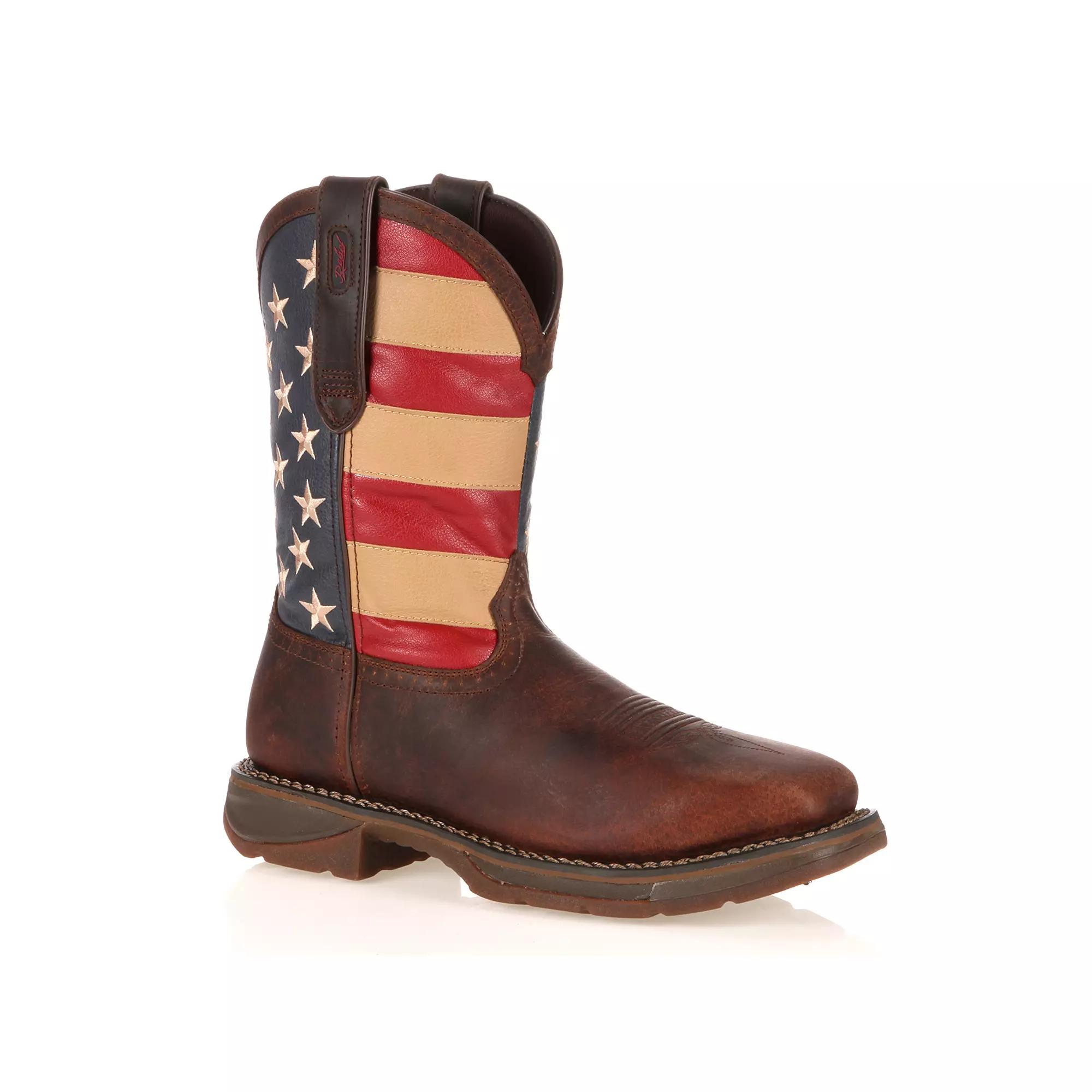 Durango Workin' Rebel American Flag Steel-Toe Western Boots, Men's,  Product Image