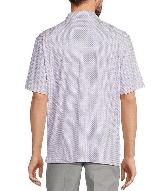 Roundtree & Yorke Performance The Fairway Short Sleeve 3D Geometric Print Polo Shirt Product Image